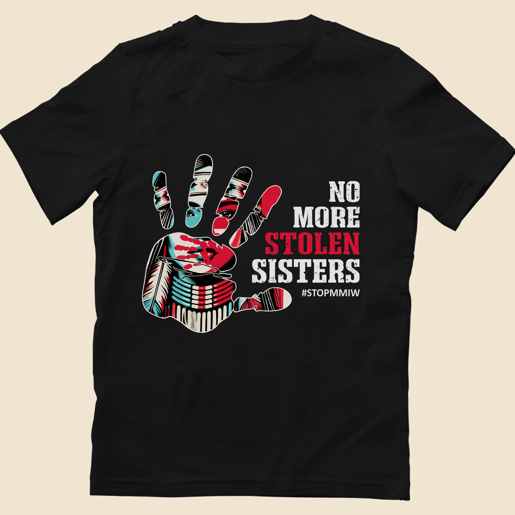 No More Stolen Sisters – MMIW Awareness, Native American Red Hand Print Unisex T-shirt/T-shirt V-Neck/Hoodie/Sweatshirt