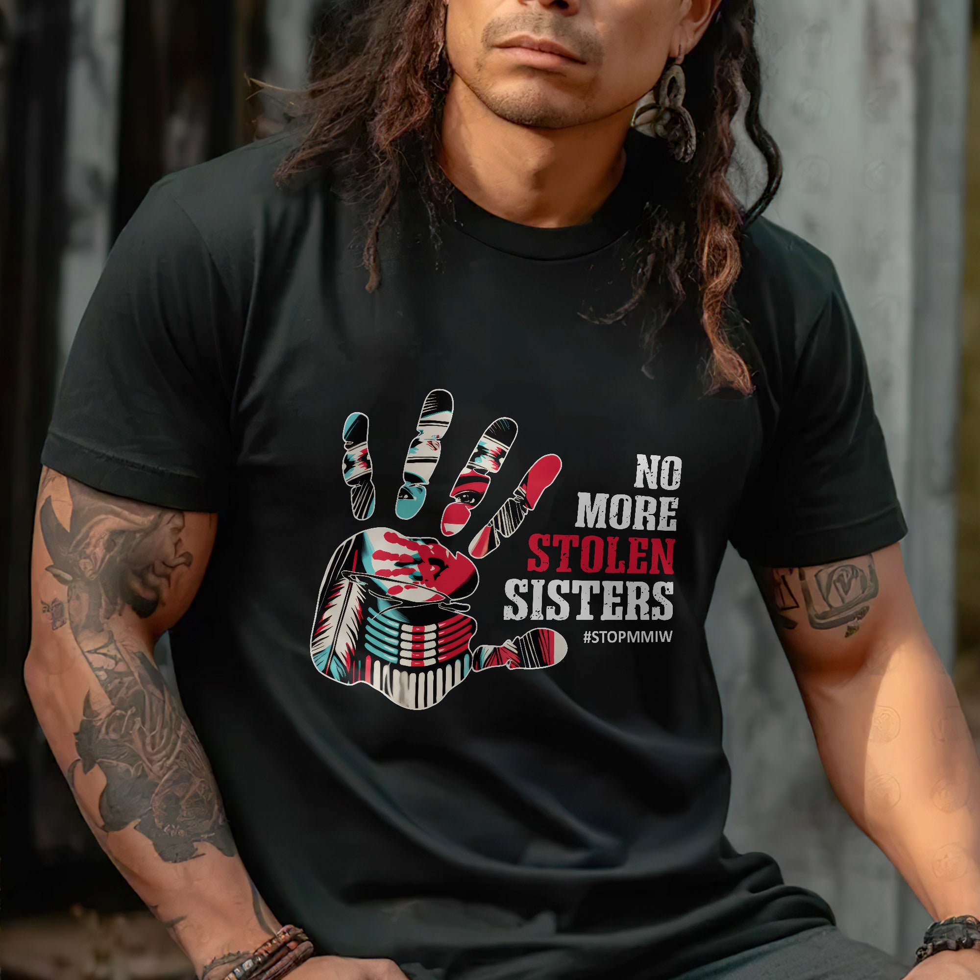 No More Stolen Sisters – MMIW Awareness, Native American Red Hand Print Unisex T-shirt/T-shirt V-Neck/Hoodie/Sweatshirt