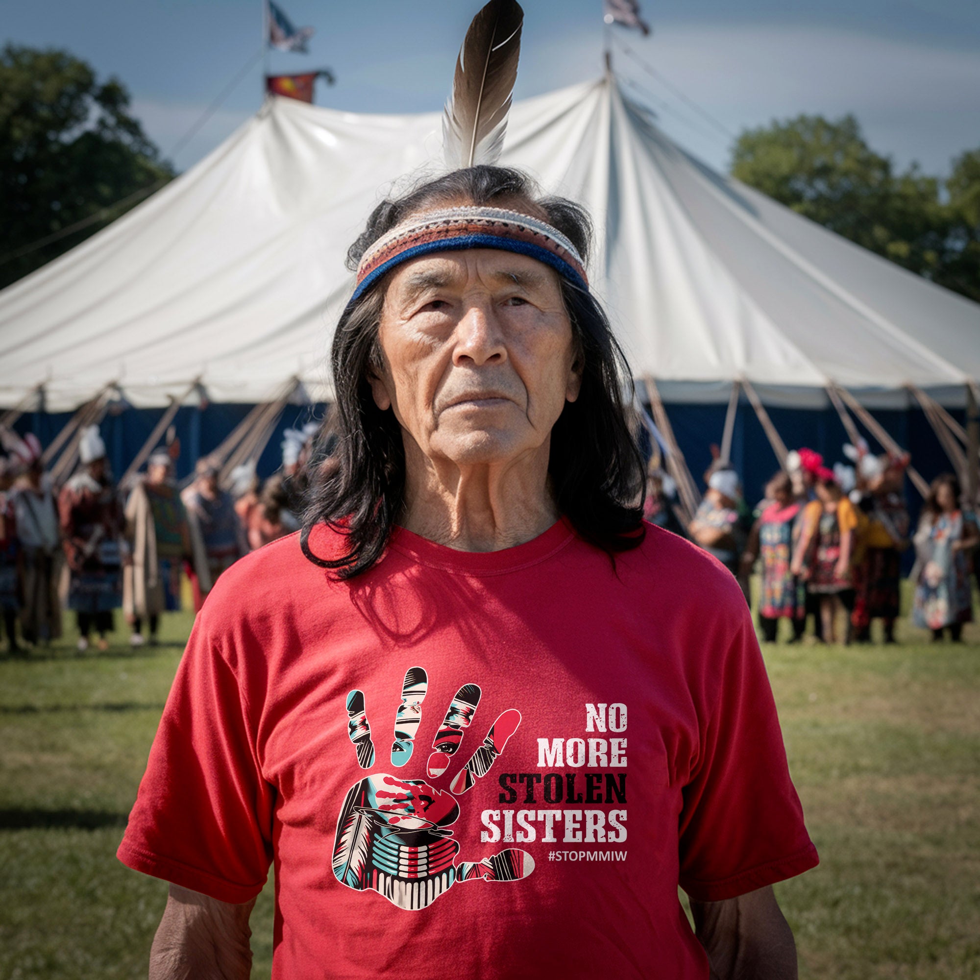 No More Stolen Sisters – MMIW Awareness, Native American Red Hand Print Unisex T-shirt/T-shirt V-Neck/Hoodie/Sweatshirt