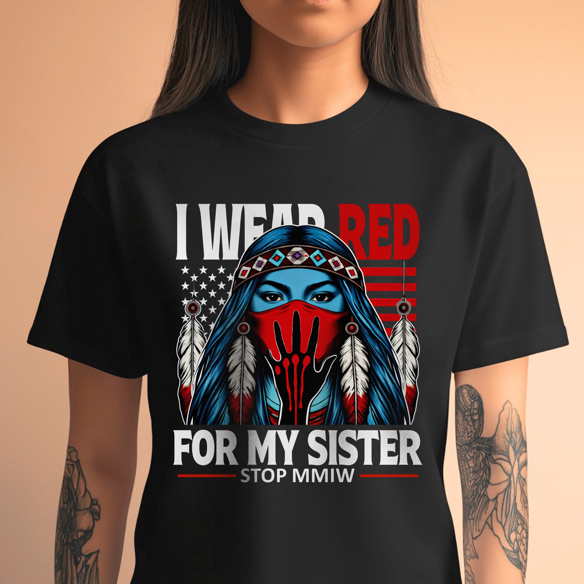 I Wear Red For My Sister Shirt – MMIW Awareness Unisex T-shirt/T-shirt V-Neck/Hoodie/Sweatshirt