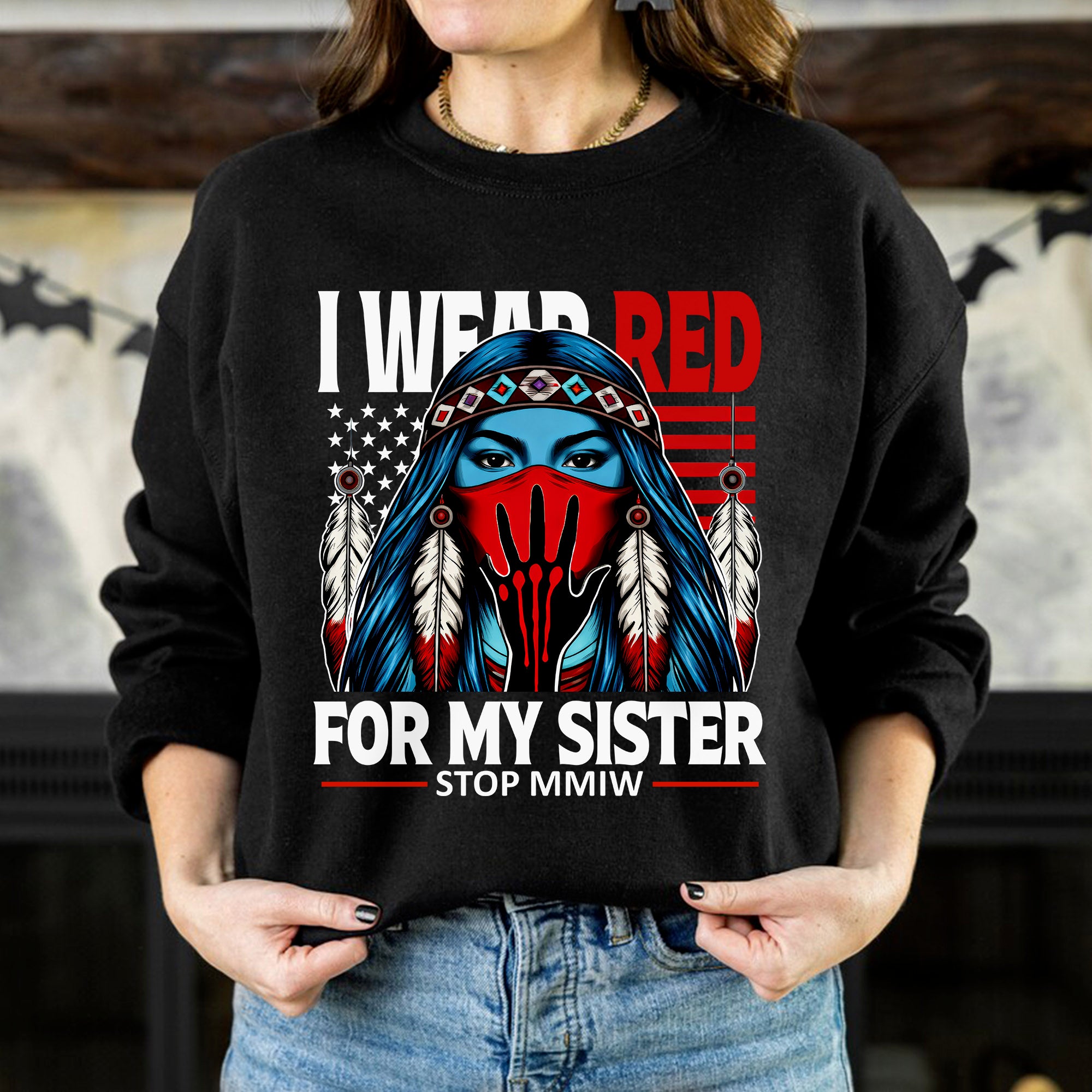 I Wear Red For My Sister Shirt – MMIW Awareness Unisex T-shirt/T-shirt V-Neck/Hoodie/Sweatshirt