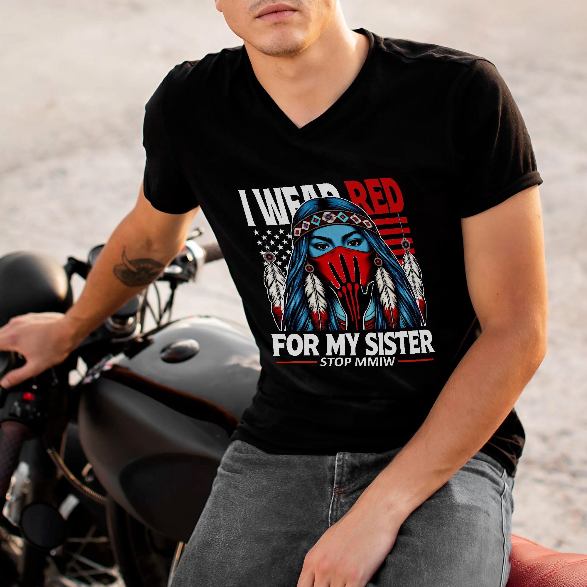 I Wear Red For My Sister Shirt – MMIW Awareness Unisex T-shirt/T-shirt V-Neck/Hoodie/Sweatshirt