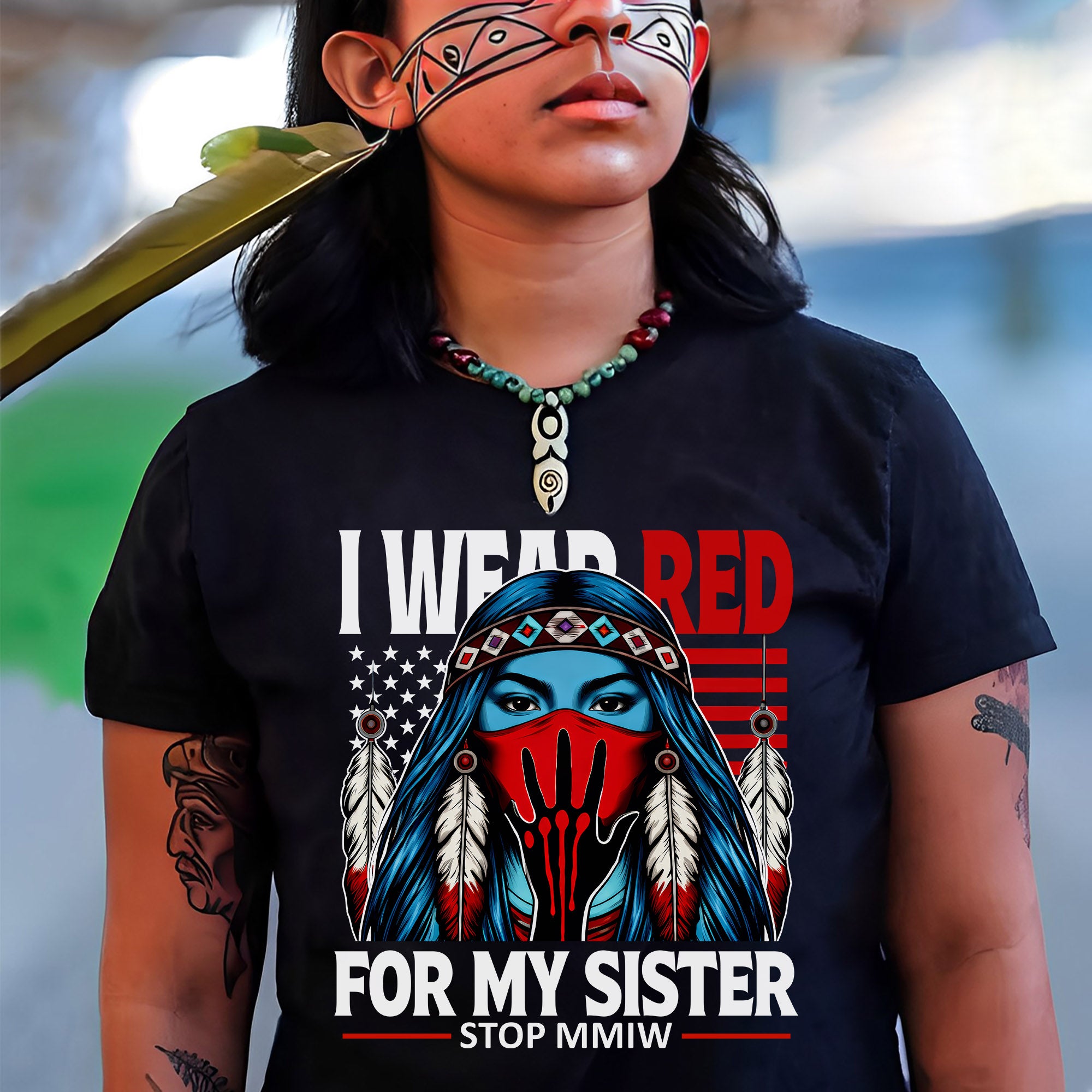 I Wear Red For My Sister Shirt – MMIW Awareness Unisex T-shirt/T-shirt V-Neck/Hoodie/Sweatshirt