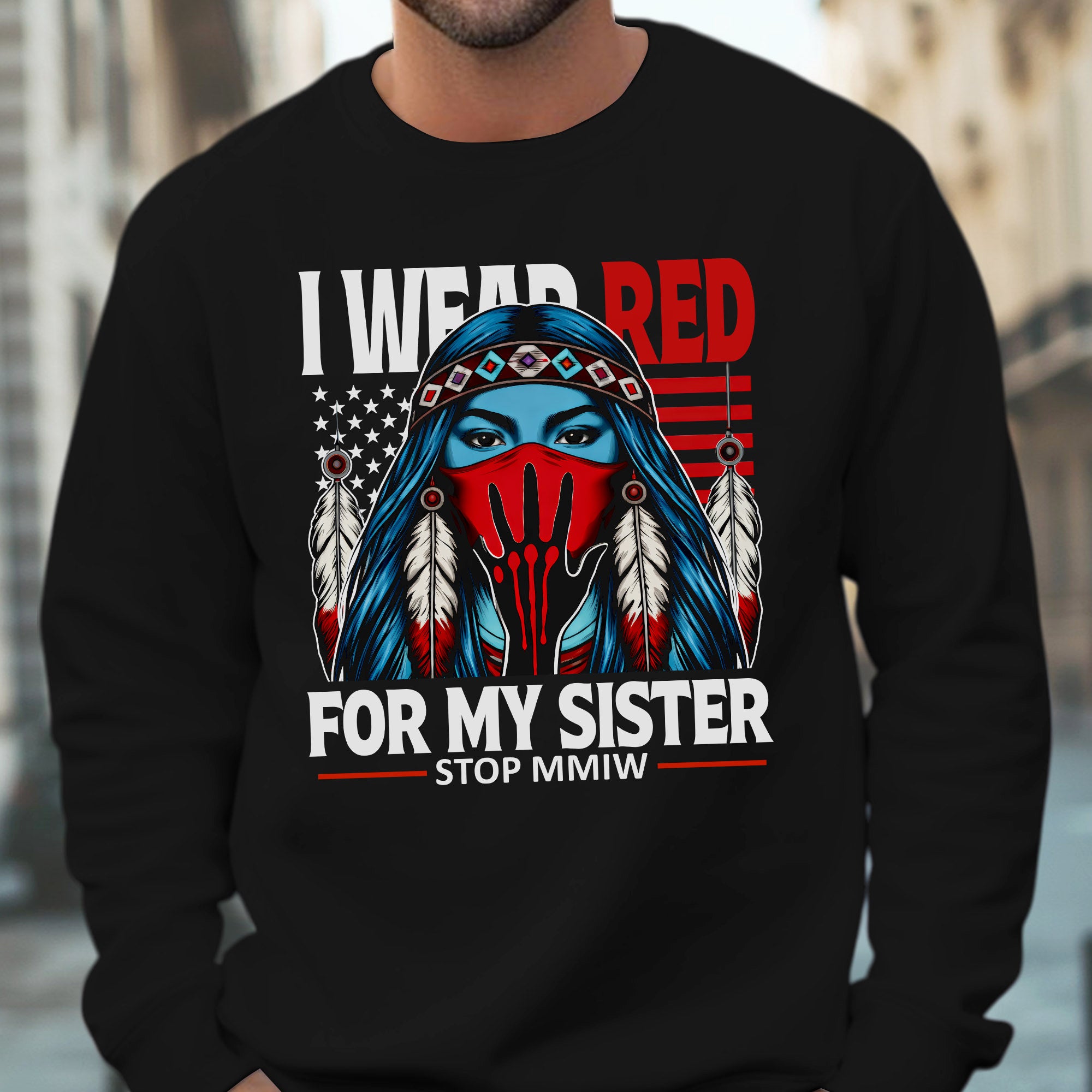 I Wear Red For My Sister Shirt – MMIW Awareness Unisex T-shirt/T-shirt V-Neck/Hoodie/Sweatshirt