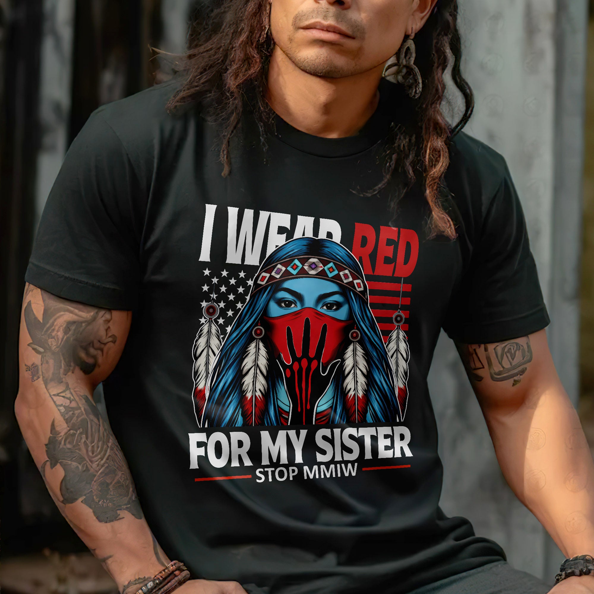I Wear Red For My Sister Shirt – MMIW Awareness Unisex T-shirt/T-shirt V-Neck/Hoodie/Sweatshirt