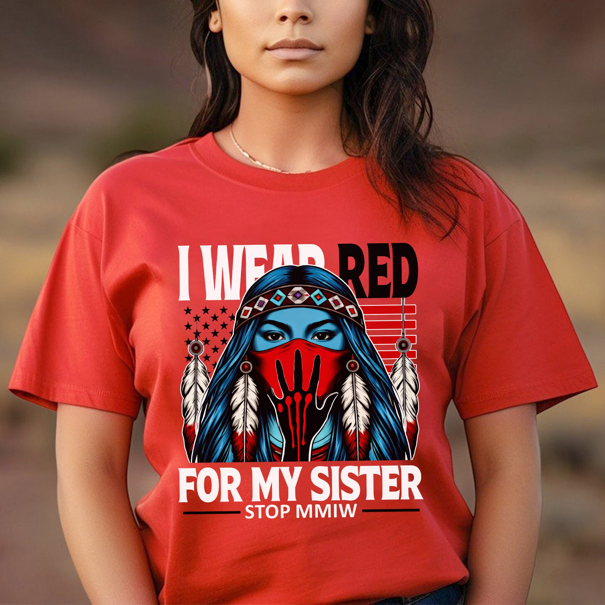 I Wear Red For My Sister Shirt – MMIW Awareness Unisex T-shirt/T-shirt V-Neck/Hoodie/Sweatshirt