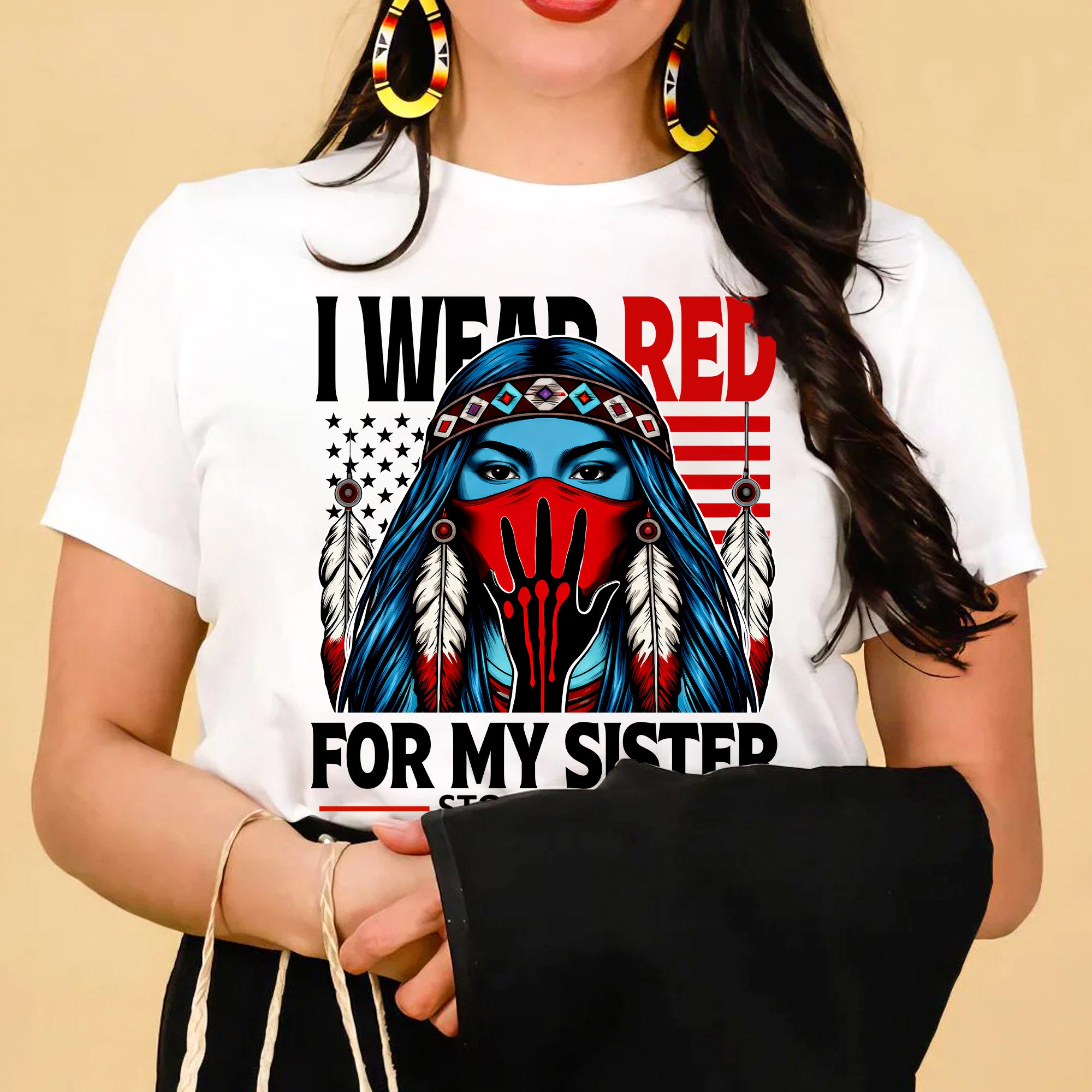 I Wear Red For My Sister Shirt – MMIW Awareness Unisex T-shirt/T-shirt V-Neck/Hoodie/Sweatshirt