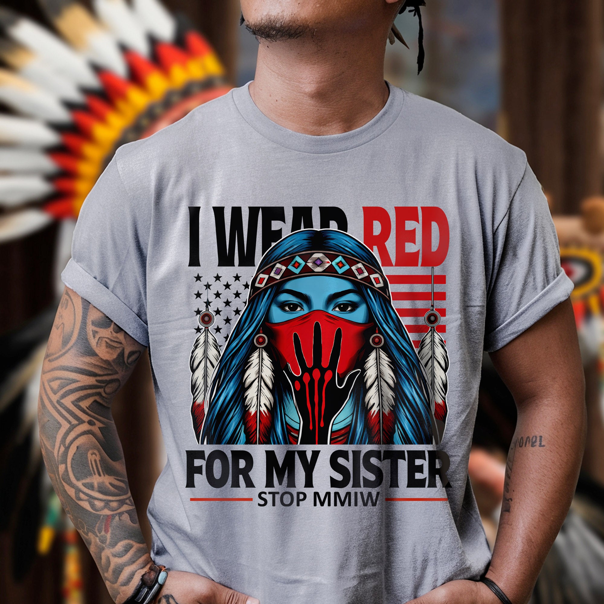 I Wear Red For My Sister Shirt – MMIW Awareness Unisex T-shirt/T-shirt V-Neck/Hoodie/Sweatshirt
