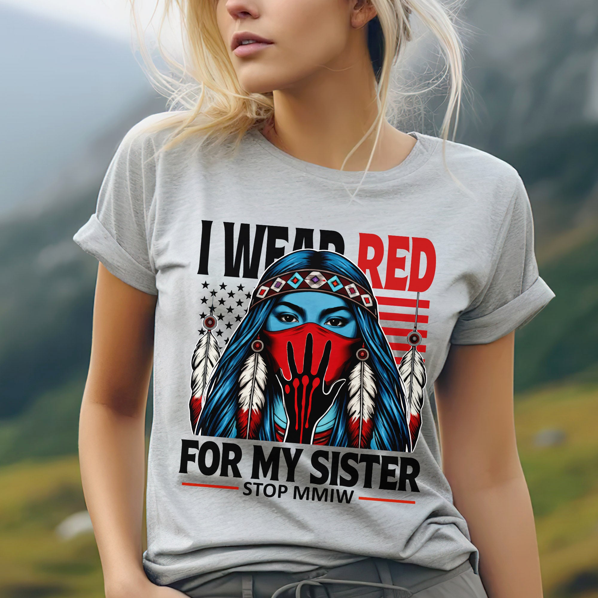 I Wear Red For My Sister Shirt – MMIW Awareness Unisex T-shirt/T-shirt V-Neck/Hoodie/Sweatshirt