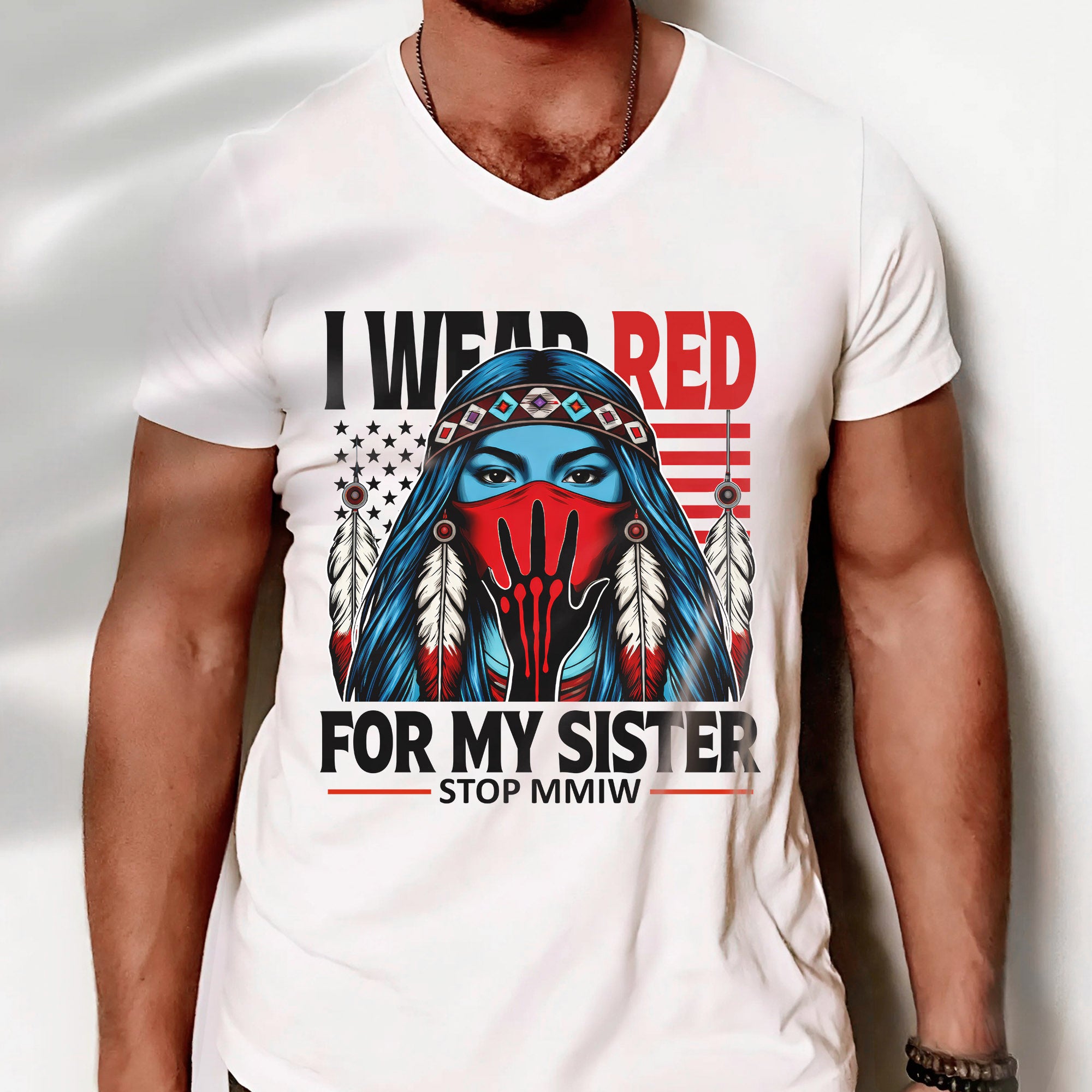 I Wear Red For My Sister Shirt – MMIW Awareness Unisex T-shirt/T-shirt V-Neck/Hoodie/Sweatshirt