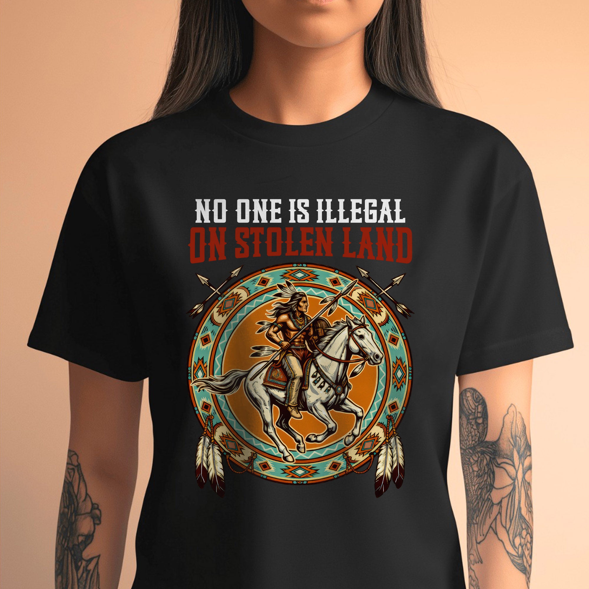 No One Is Illegal On Stolen Land. We Walk On Native Land 368 - One Side Unisex T-shirt/Hoodie/Sweatshirt