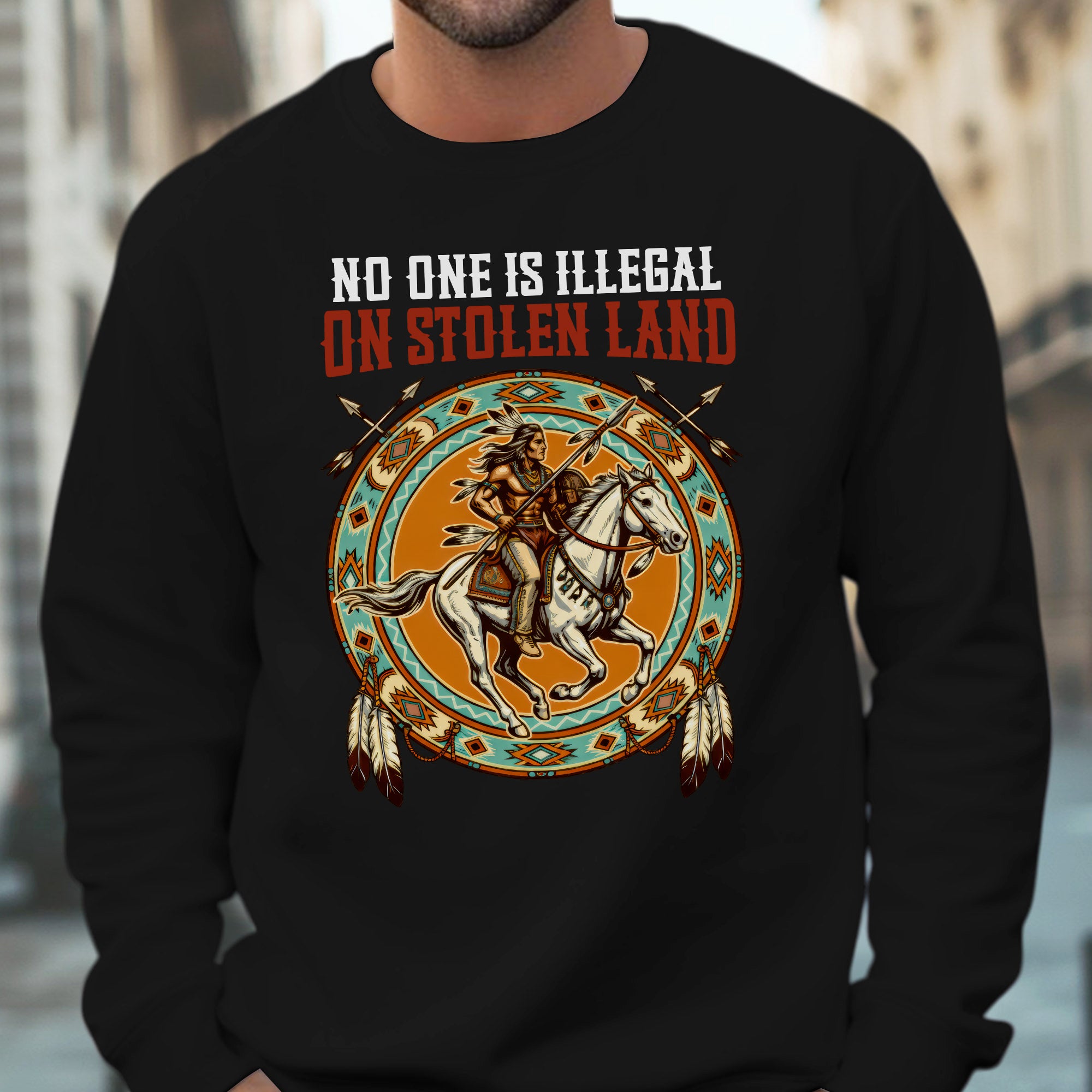 No One Is Illegal On Stolen Land. We Walk On Native Land 368 - One Side Unisex T-shirt/Hoodie/Sweatshirt