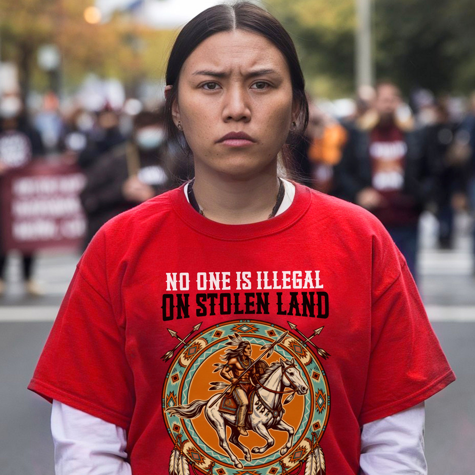 No One Is Illegal On Stolen Land. We Walk On Native Land 368 - One Side Unisex T-shirt/Hoodie/Sweatshirt