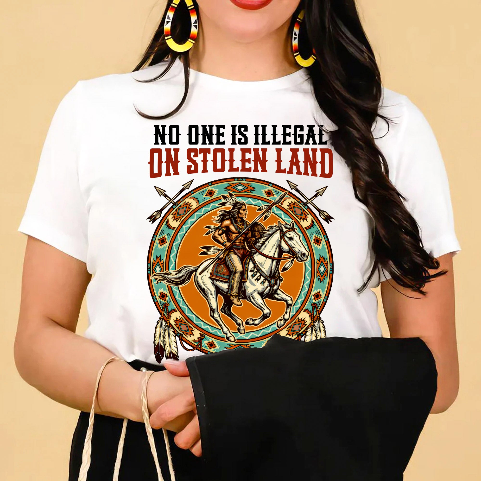 No One Is Illegal On Stolen Land. We Walk On Native Land 368 - One Side Unisex T-shirt/Hoodie/Sweatshirt