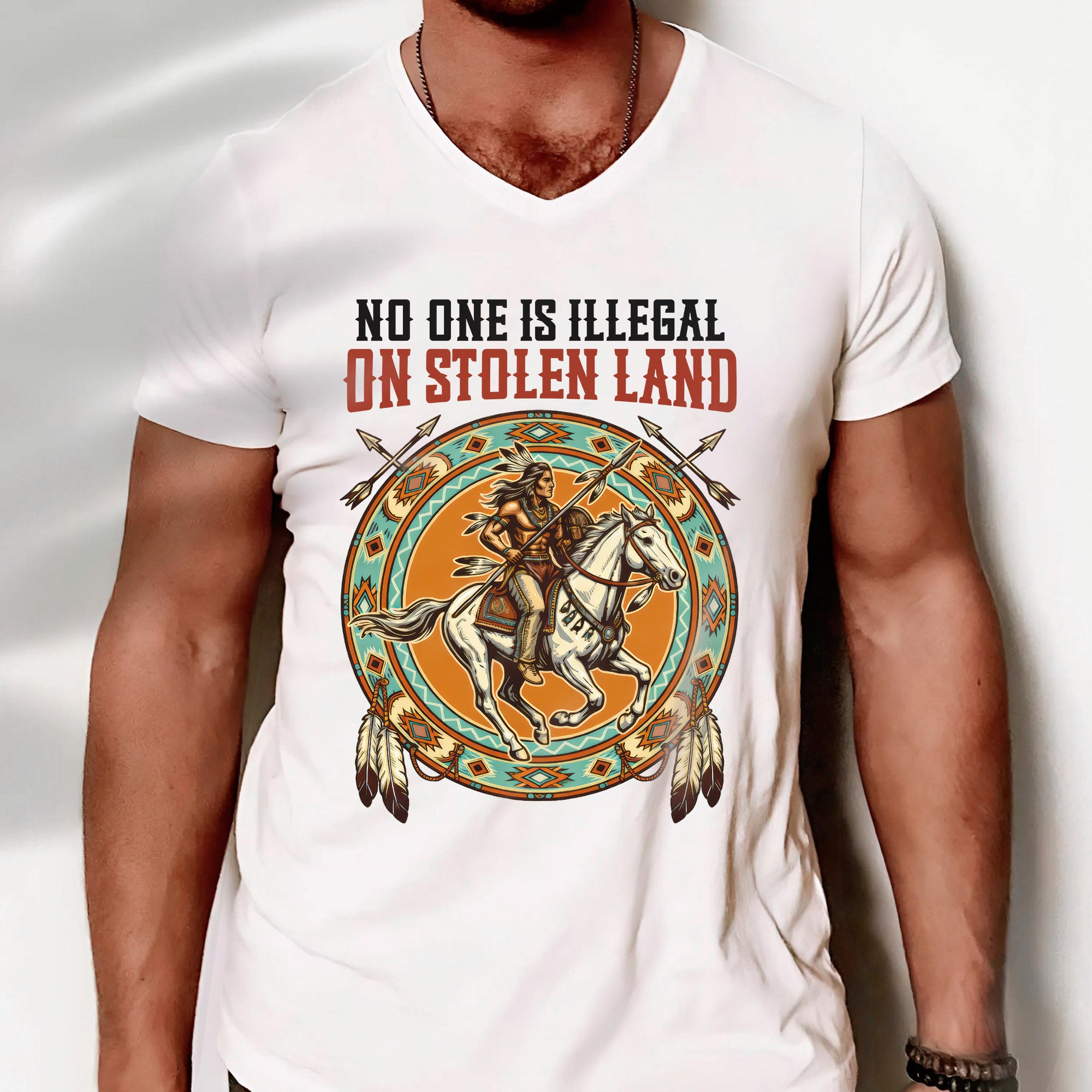 No One Is Illegal On Stolen Land. We Walk On Native Land 368 - One Side Unisex T-shirt/Hoodie/Sweatshirt