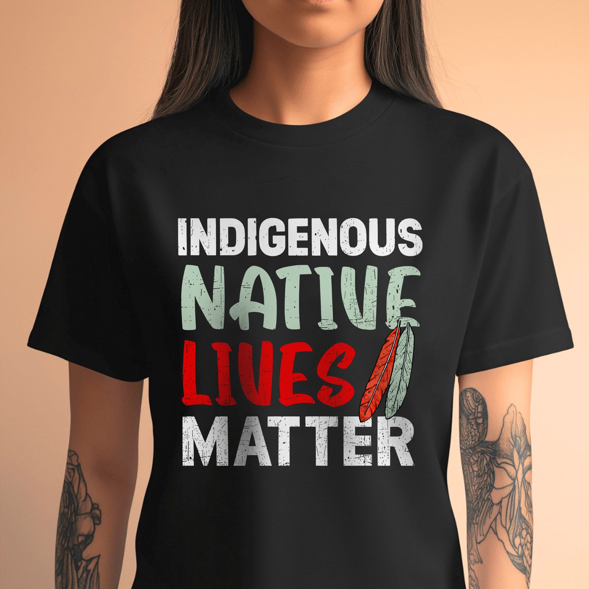 Indigenous Native Lives Matter Bold Statement for Equality Unisex T-shirt/T-shirt V-Neck/Hoodie/Sweatshirt
