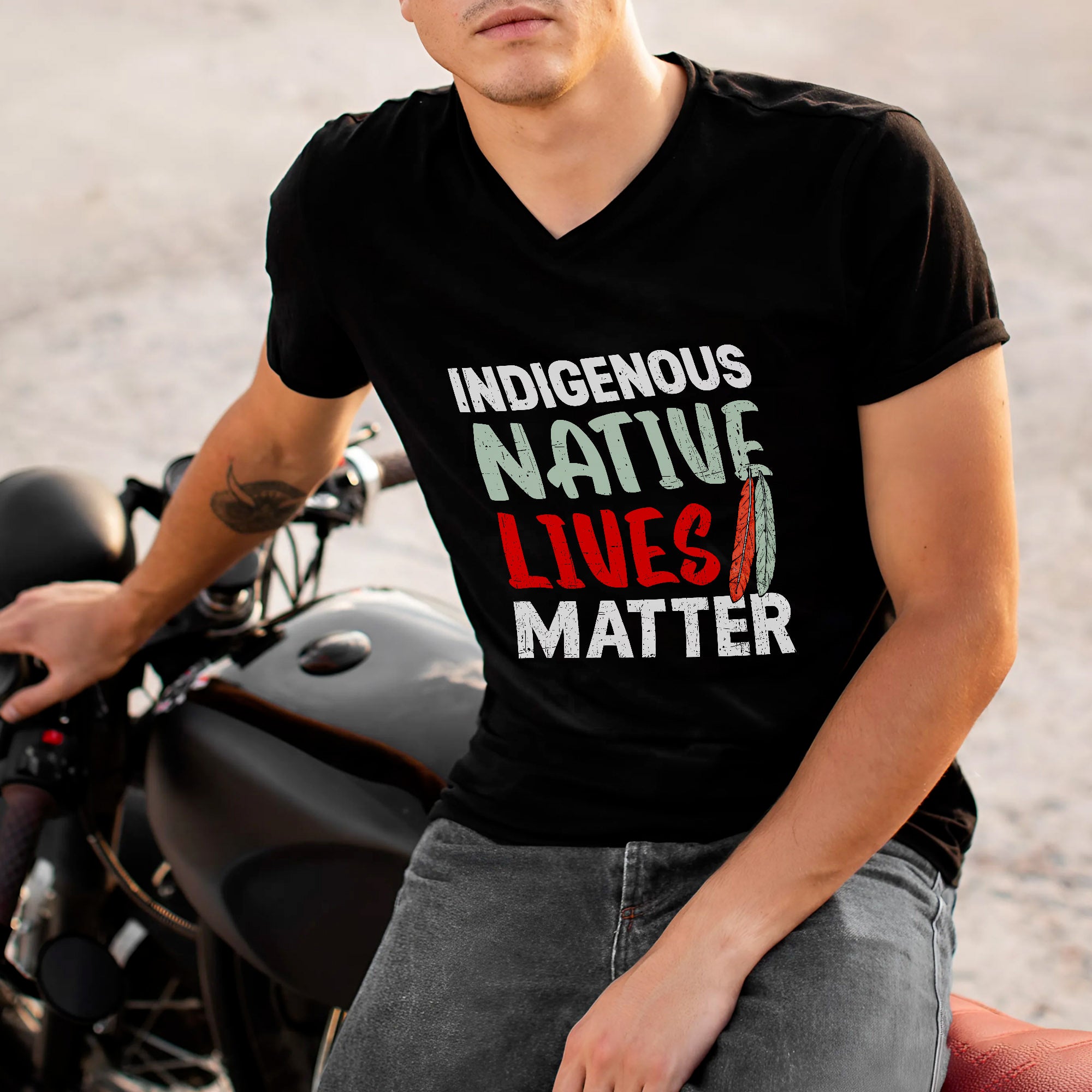 Indigenous Native Lives Matter Bold Statement for Equality Unisex T-shirt/T-shirt V-Neck/Hoodie/Sweatshirt