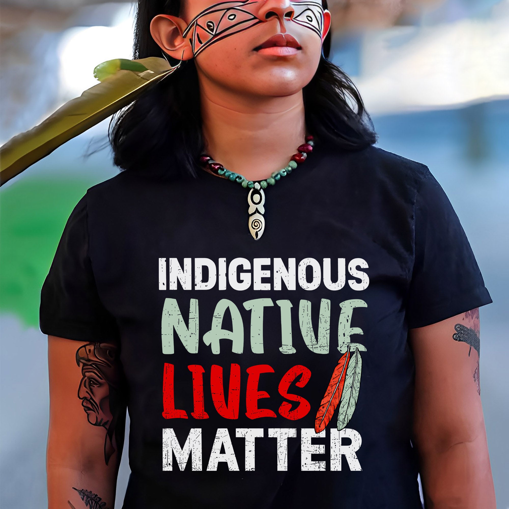 Indigenous Native Lives Matter Bold Statement for Equality Unisex T-shirt/T-shirt V-Neck/Hoodie/Sweatshirt