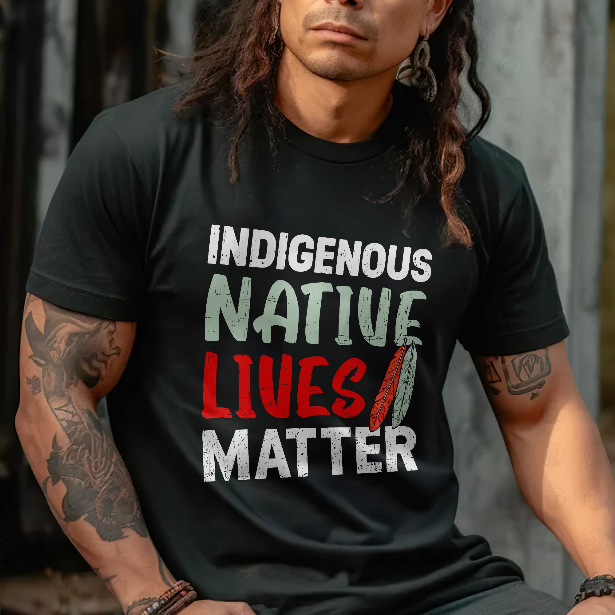 Indigenous Native Lives Matter Bold Statement for Equality Unisex T-shirt/T-shirt V-Neck/Hoodie/Sweatshirt