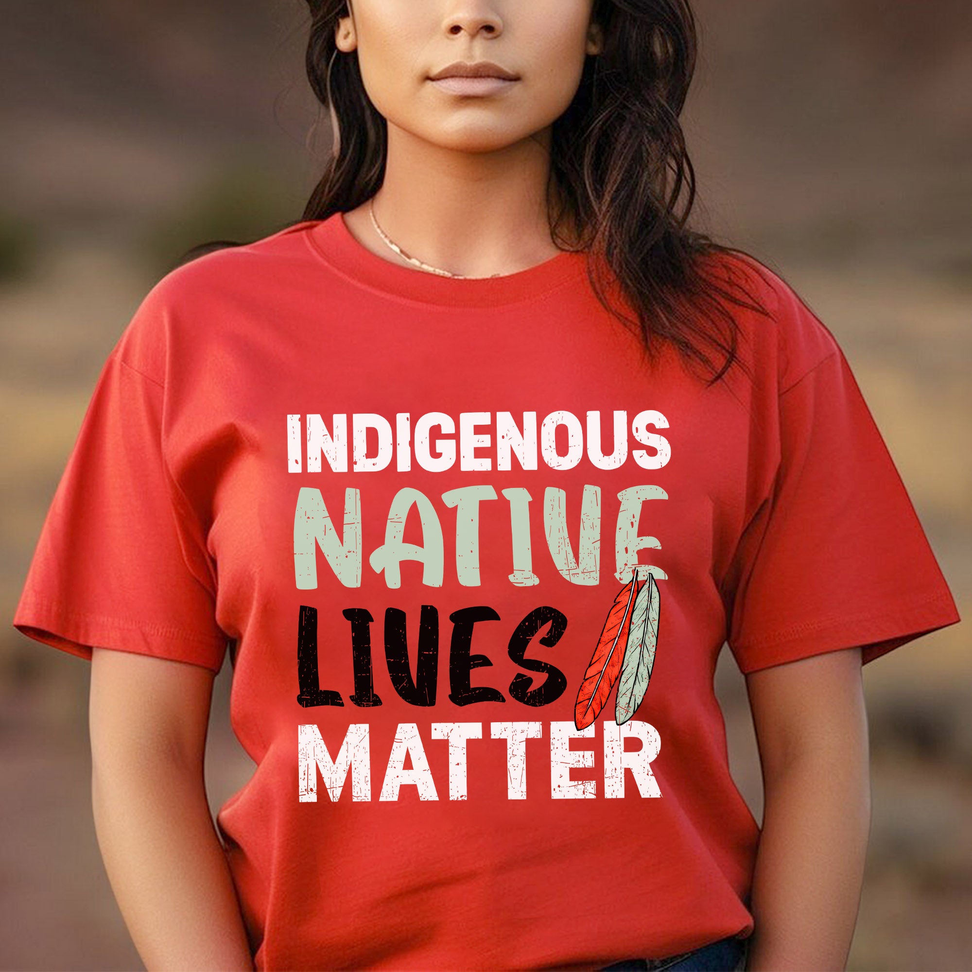 Indigenous Native Lives Matter Bold Statement for Equality Unisex T-shirt/T-shirt V-Neck/Hoodie/Sweatshirt