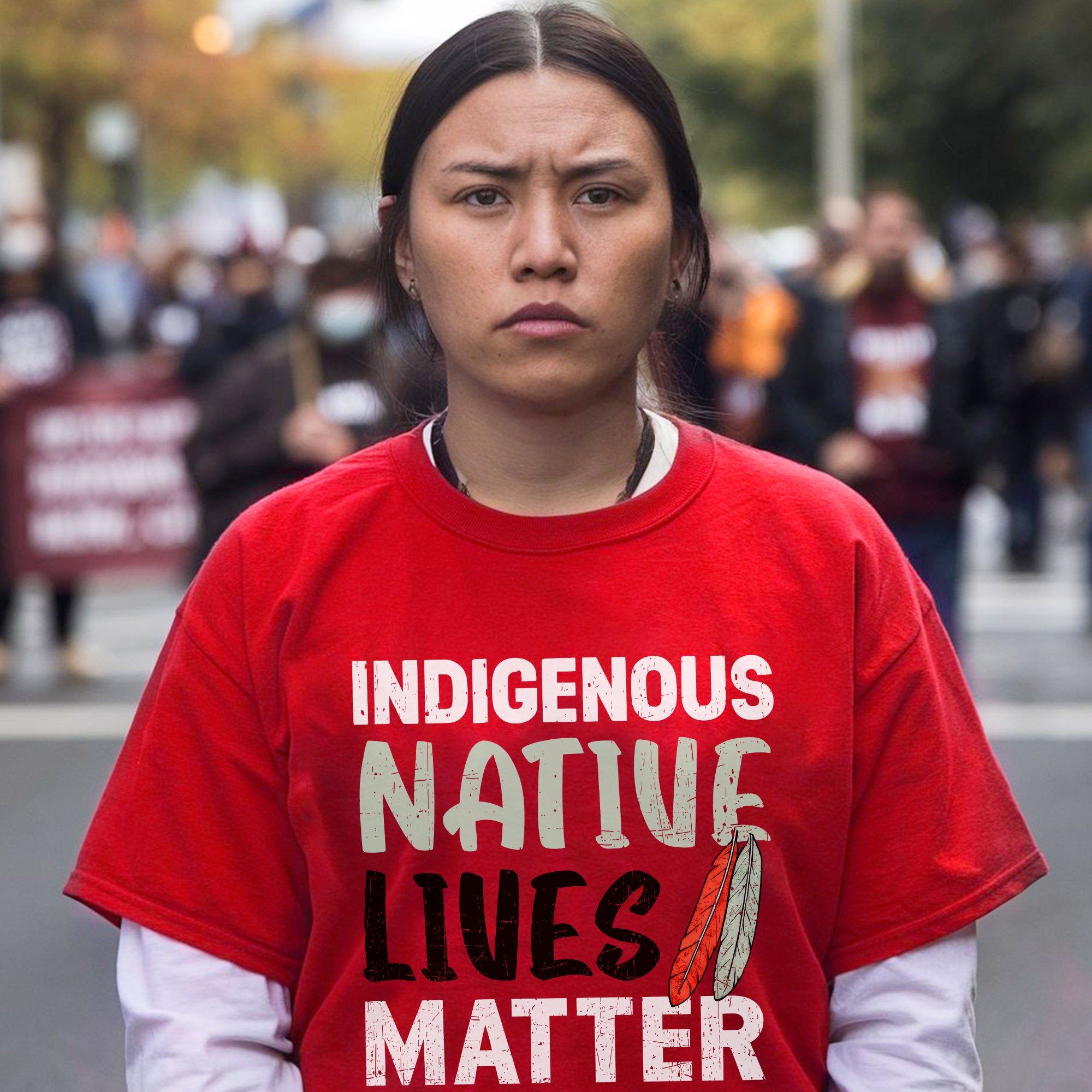 Indigenous Native Lives Matter Bold Statement for Equality Unisex T-shirt/T-shirt V-Neck/Hoodie/Sweatshirt