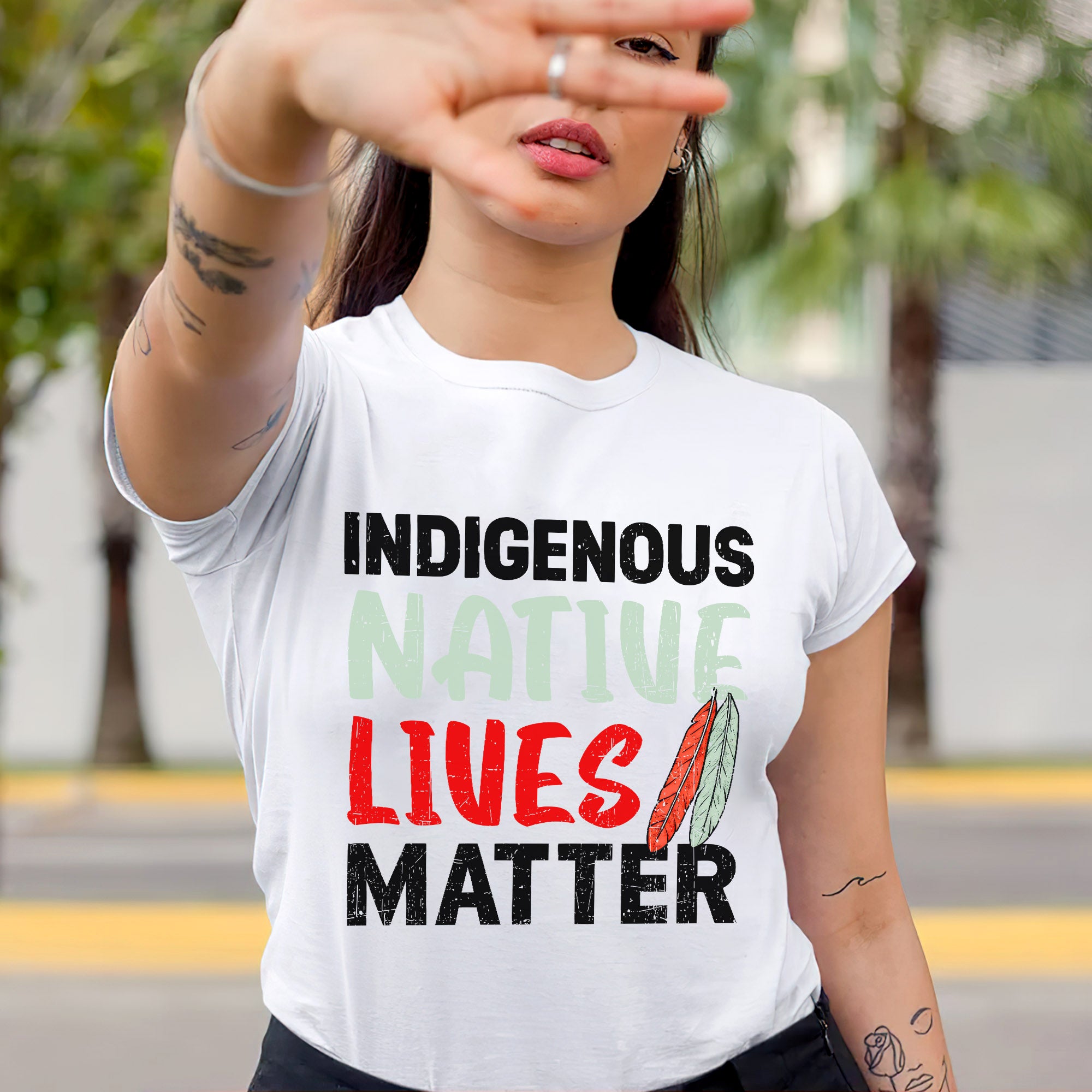 Indigenous Native Lives Matter Bold Statement for Equality Unisex T-shirt/T-shirt V-Neck/Hoodie/Sweatshirt