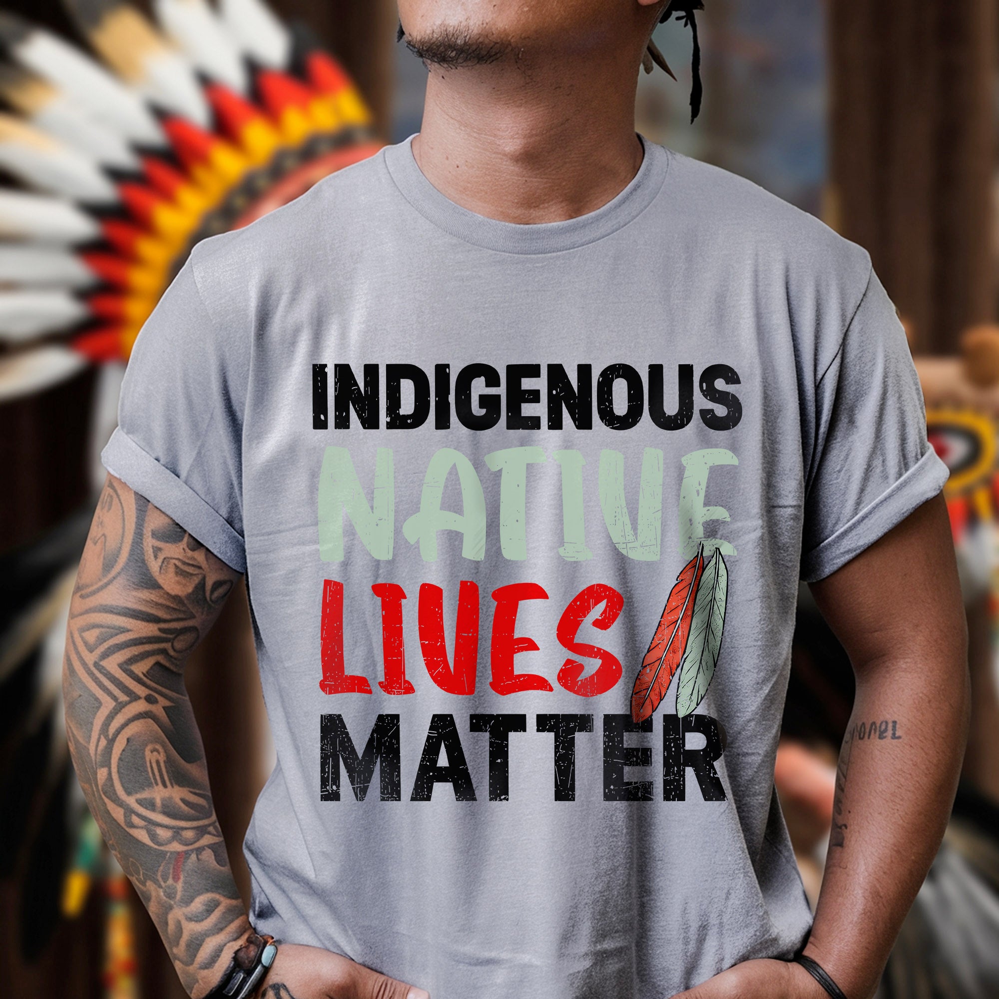 Indigenous Native Lives Matter Bold Statement for Equality Unisex T-shirt/T-shirt V-Neck/Hoodie/Sweatshirt