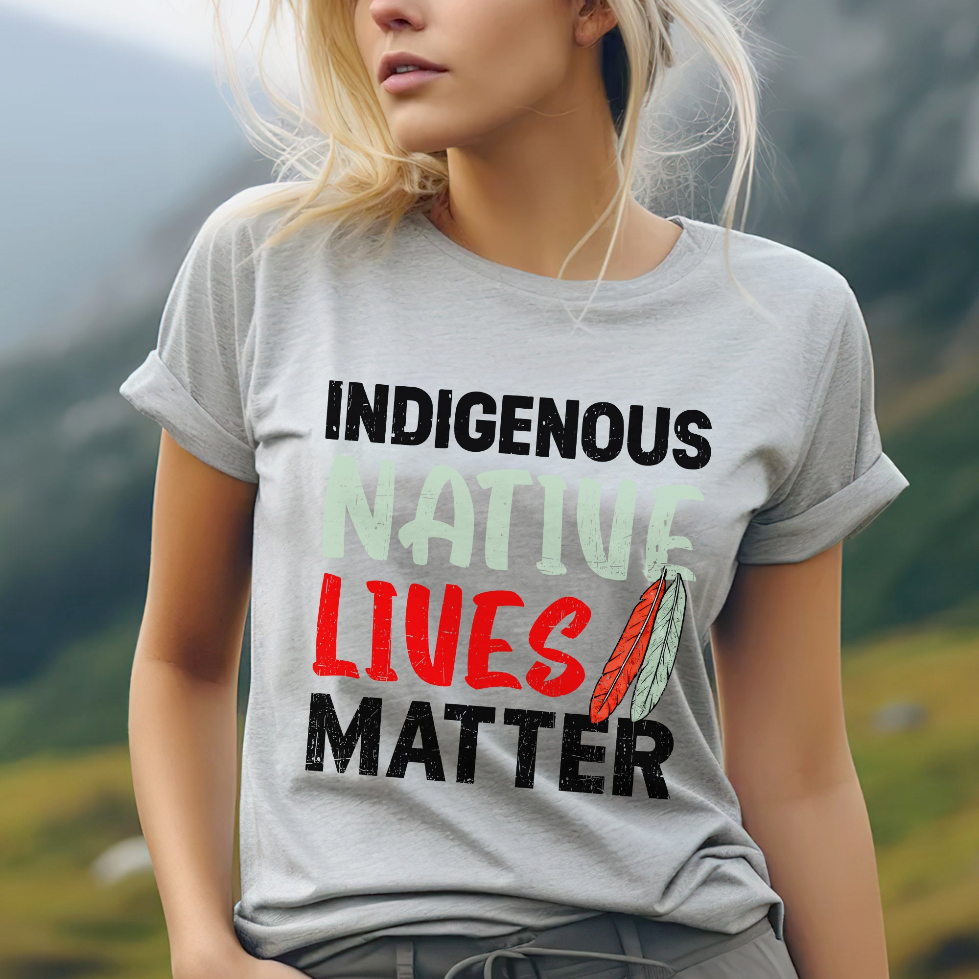 Indigenous Native Lives Matter Bold Statement for Equality Unisex T-shirt/T-shirt V-Neck/Hoodie/Sweatshirt
