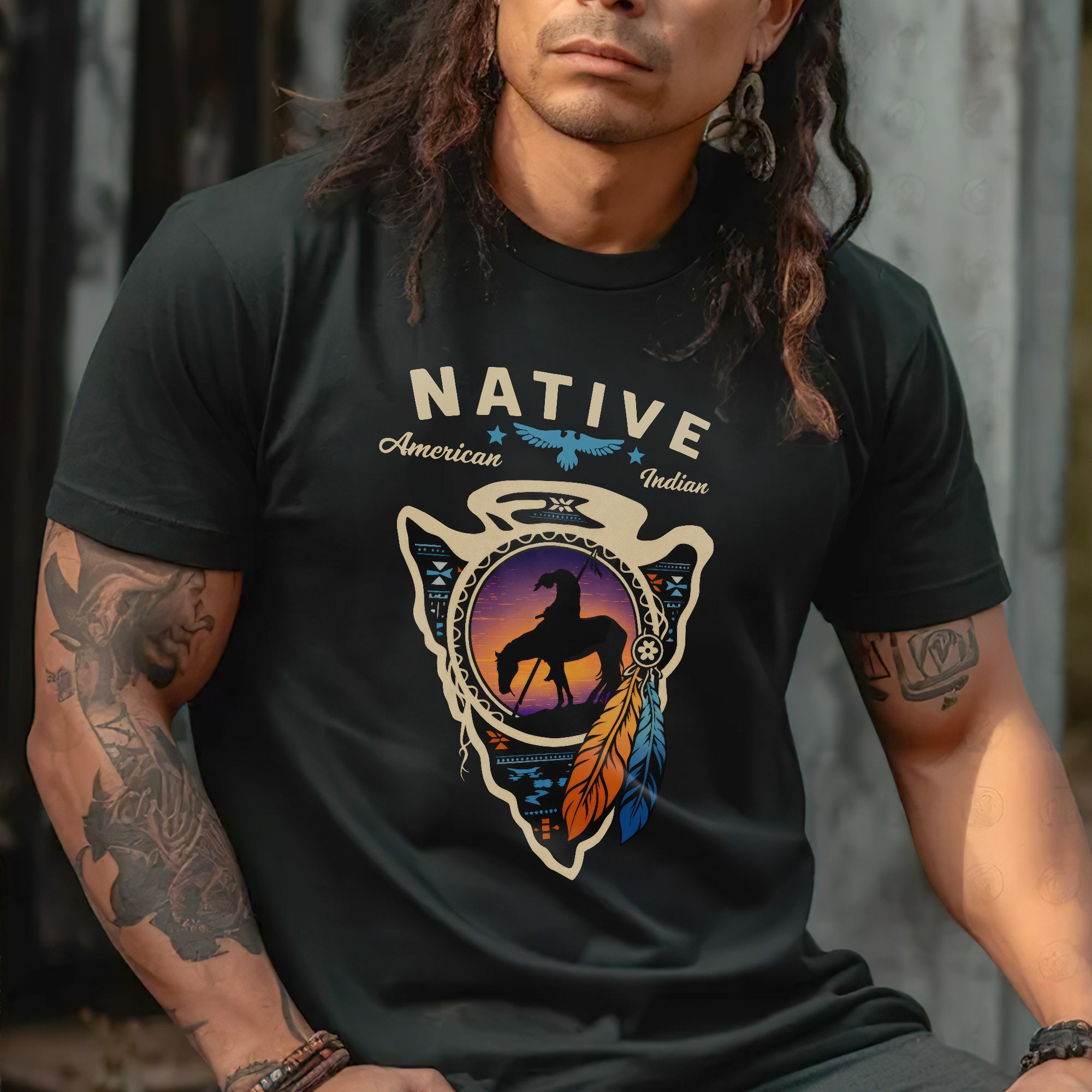 Native American Indian 'End of the Trail' Unisex T-shirt/T-shirt V-neck/Hoodie/Sweatshirt