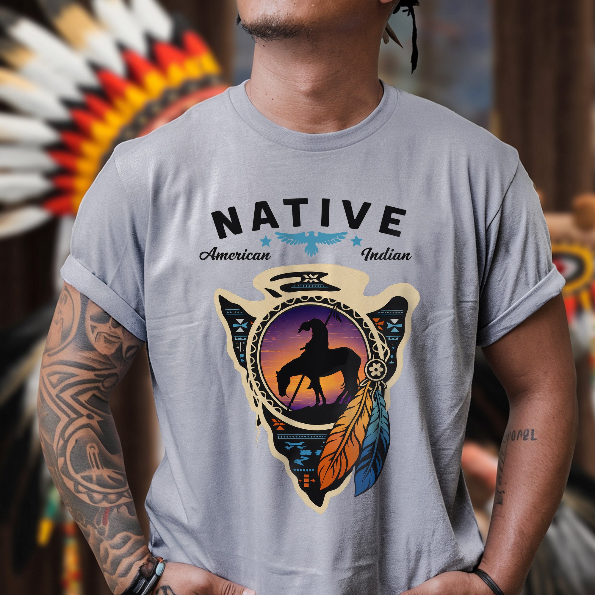 Native American Indian 'End of the Trail' Unisex T-shirt/T-shirt V-neck/Hoodie/Sweatshirt