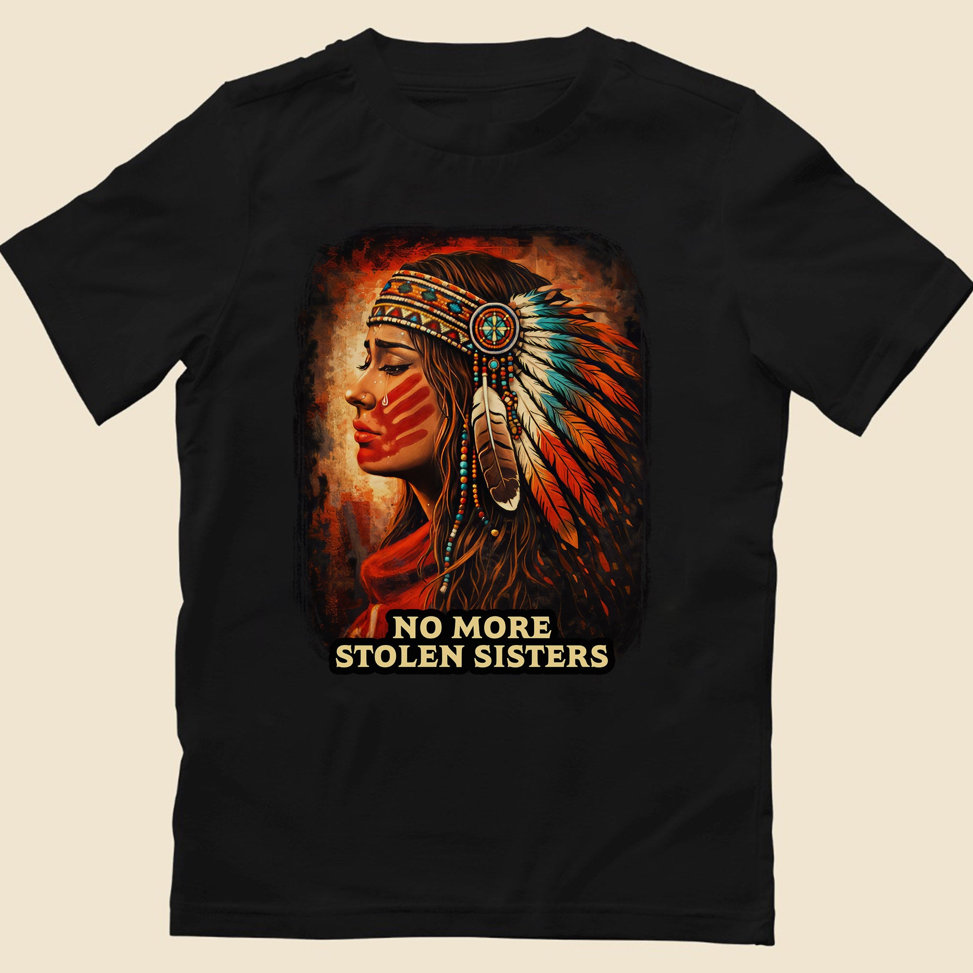 No More Stolen Sisters Native American Women Powerful Tribal Headdress Design Unisex T-shirt/T-shirt V-Neck/Hoodie/Sweatshirt
