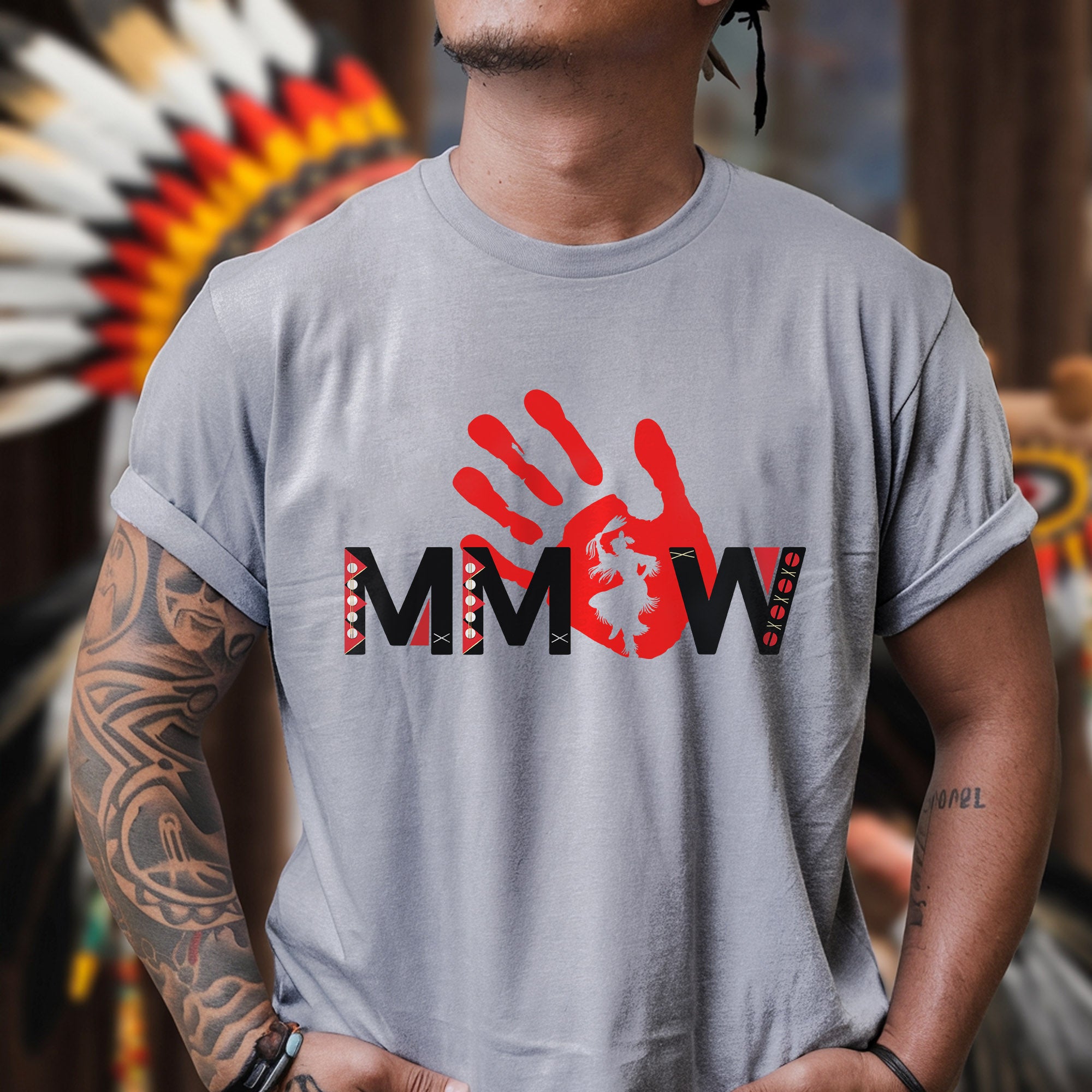MMIW Red Handprint Awareness - Support Missing Indigenous Women Unisex T-shirt/T-shirt V-Neck/Hoodie/Sweatshirt