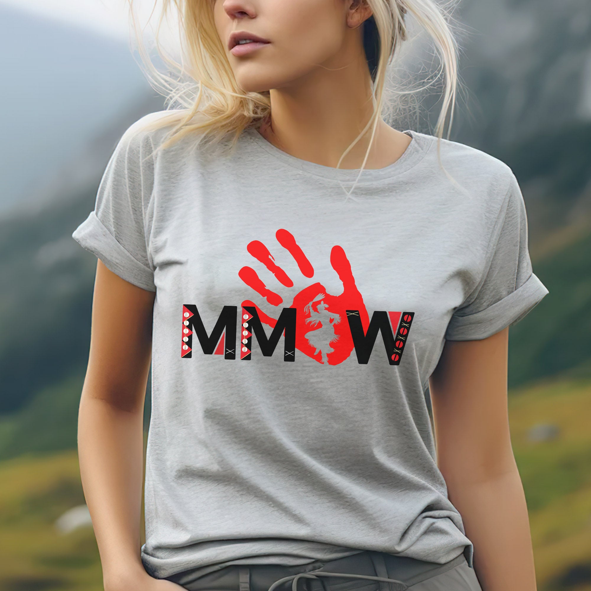 MMIW Red Handprint Awareness - Support Missing Indigenous Women Unisex T-shirt/T-shirt V-Neck/Hoodie/Sweatshirt