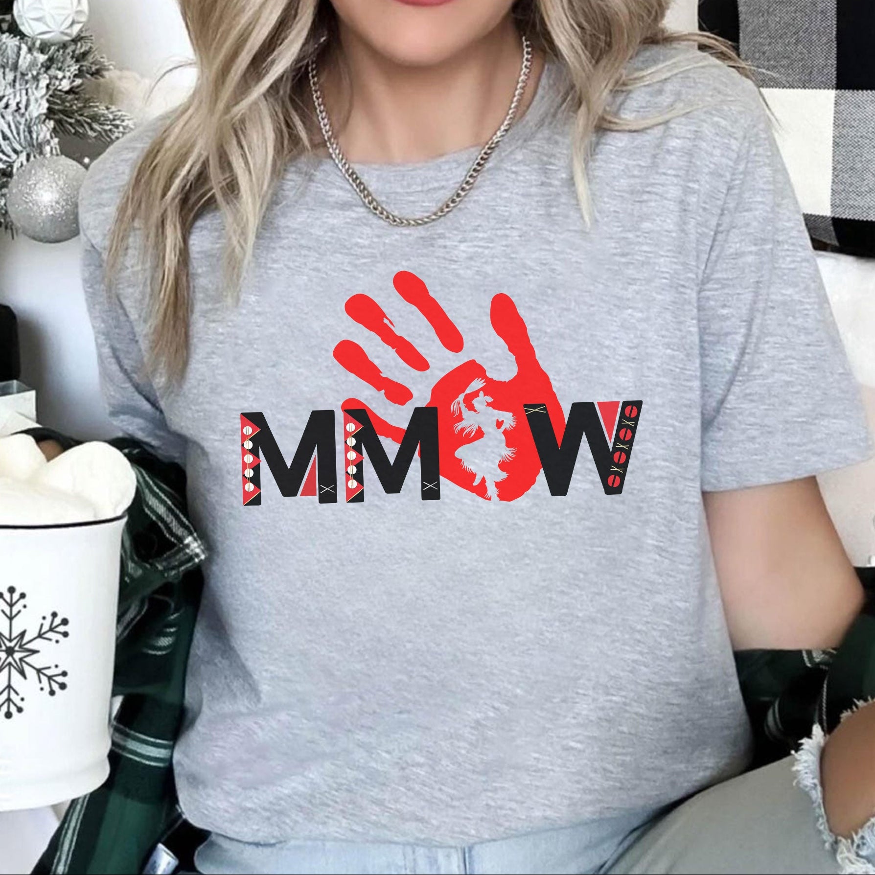 MMIW Red Handprint Awareness - Support Missing Indigenous Women Unisex T-shirt/T-shirt V-Neck/Hoodie/Sweatshirt