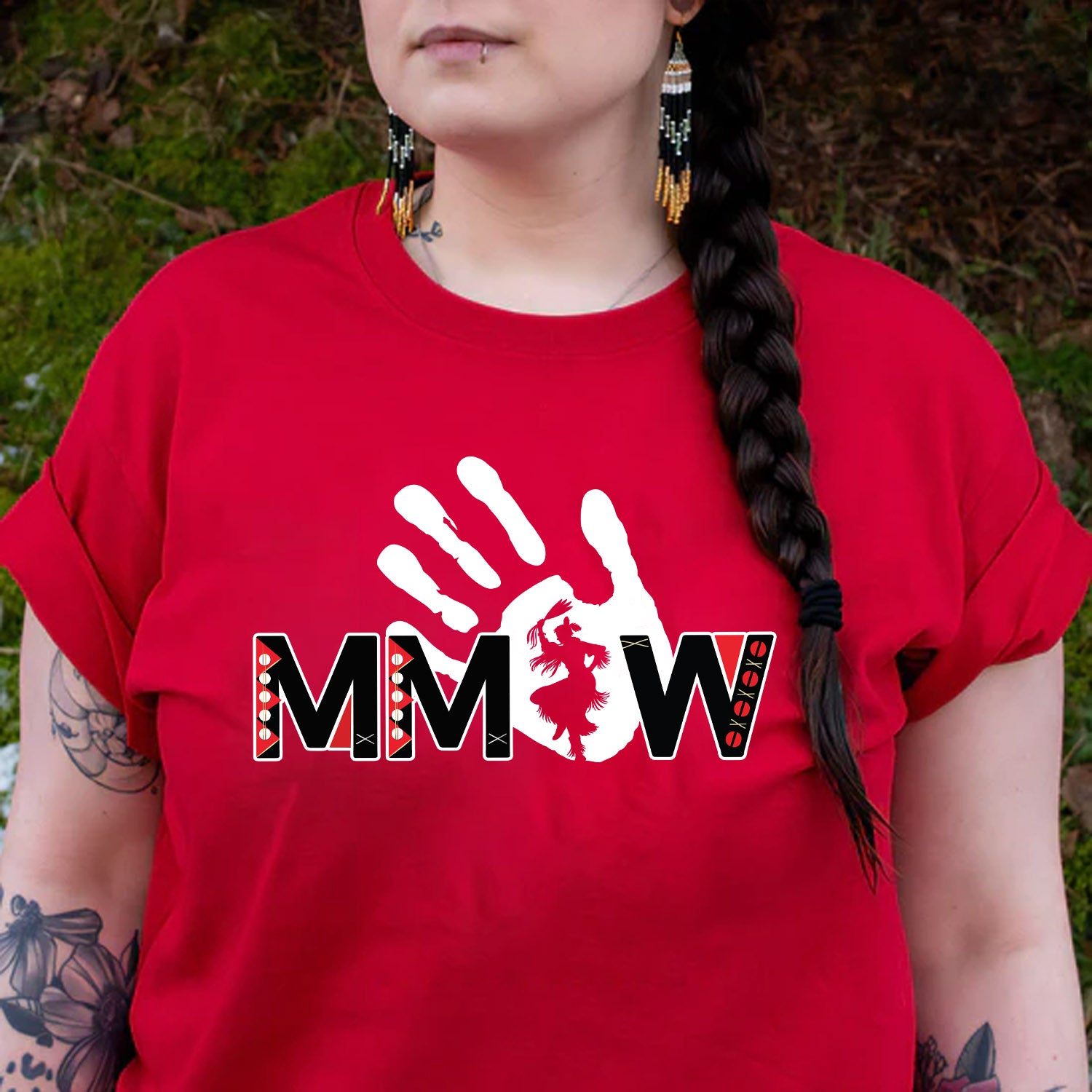 MMIW Red Handprint Awareness - Support Missing Indigenous Women Unisex T-shirt/T-shirt V-Neck/Hoodie/Sweatshirt
