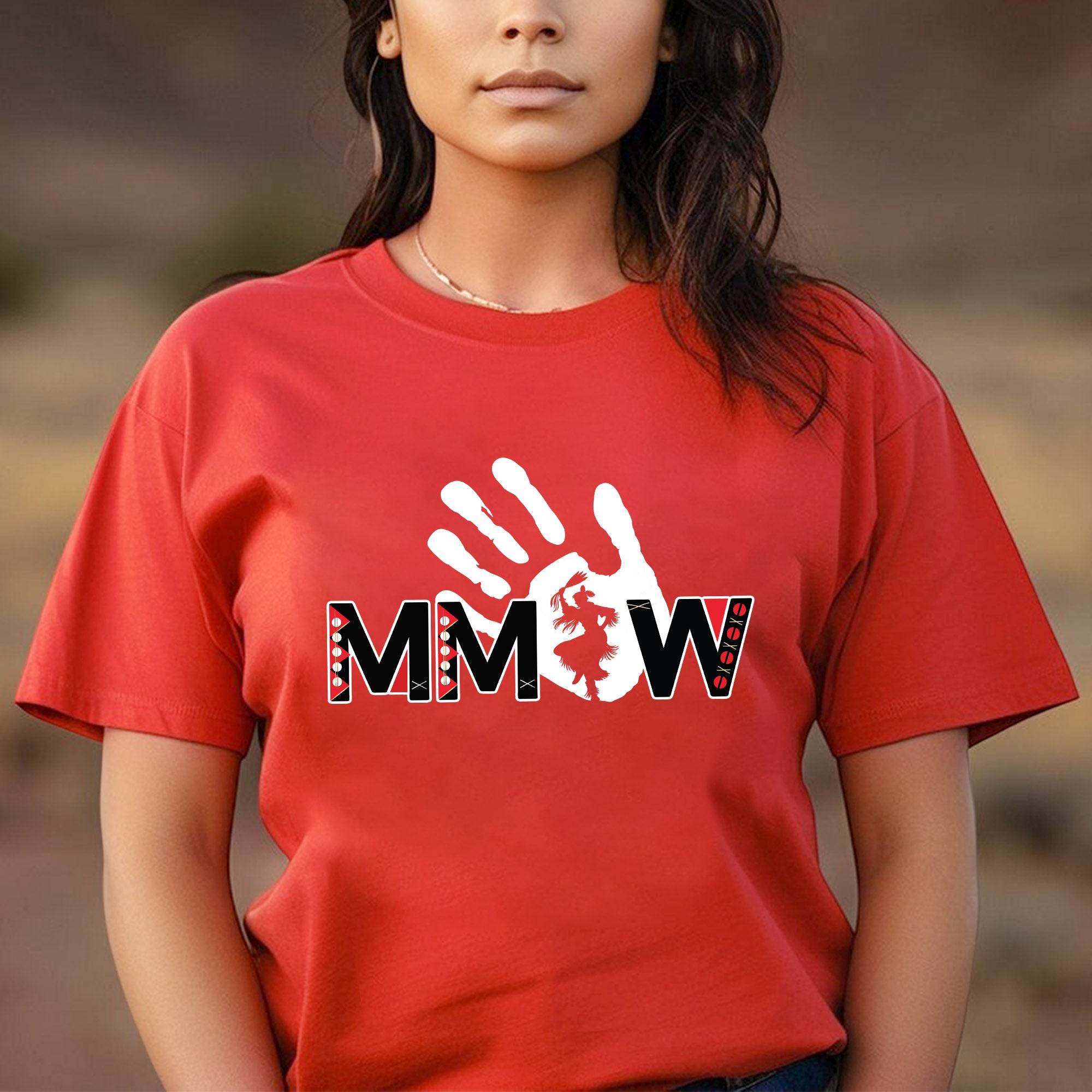 MMIW Red Handprint Awareness - Support Missing Indigenous Women Unisex T-shirt/T-shirt V-Neck/Hoodie/Sweatshirt