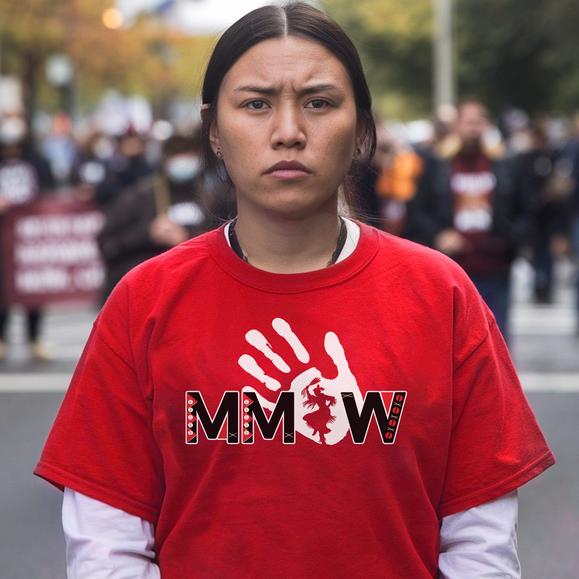 MMIW Red Handprint Awareness - Support Missing Indigenous Women Unisex T-shirt/T-shirt V-Neck/Hoodie/Sweatshirt