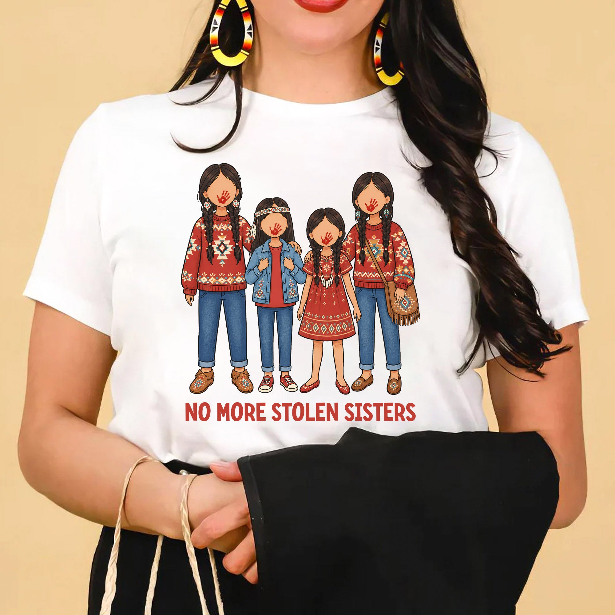 No More Stolen Sisters - Native American Women, Girls, Family Unisex T-shirt/T-shirt V-Neck/Hoodie/Sweatshirt