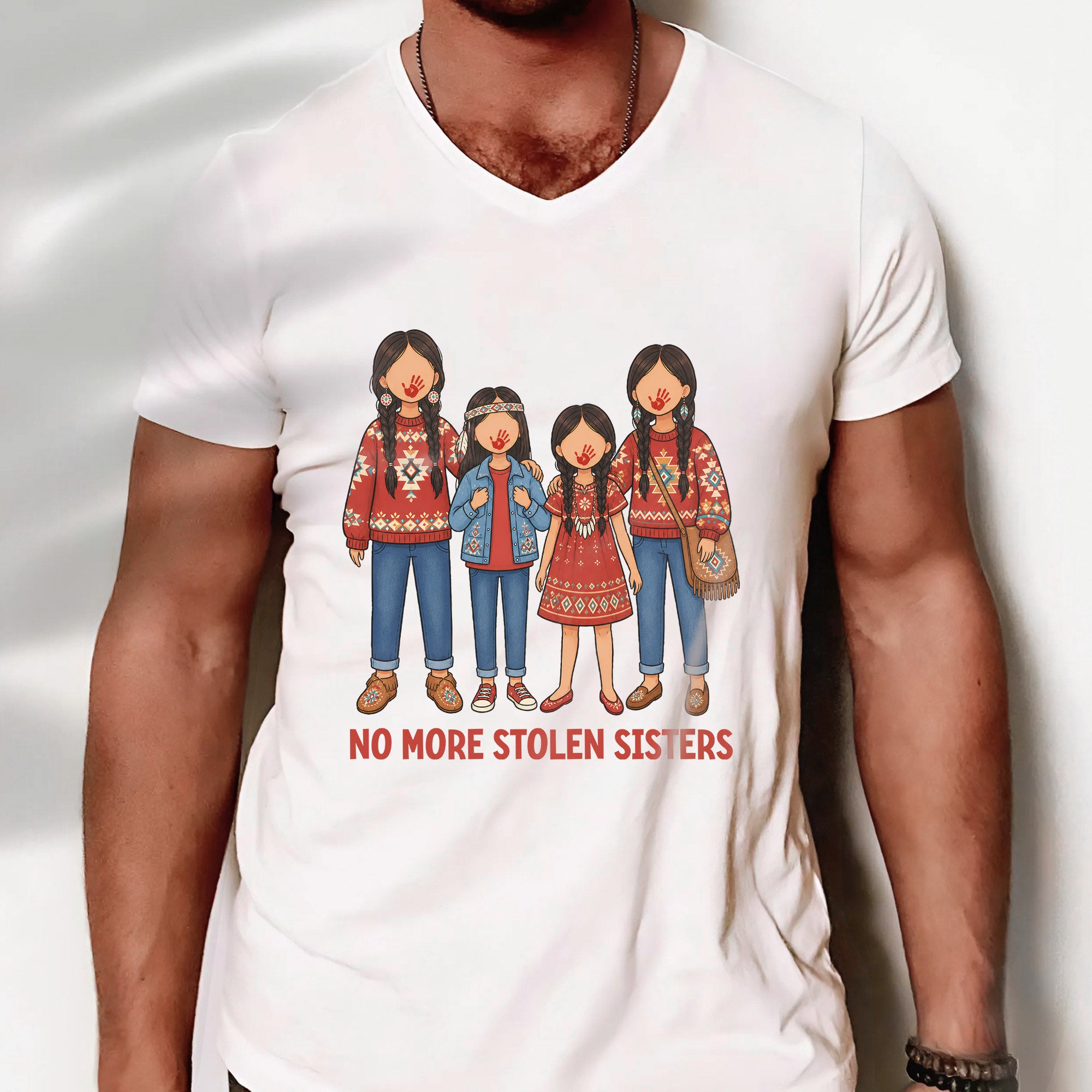No More Stolen Sisters - Native American Women, Girls, Family Unisex T-shirt/T-shirt V-Neck/Hoodie/Sweatshirt