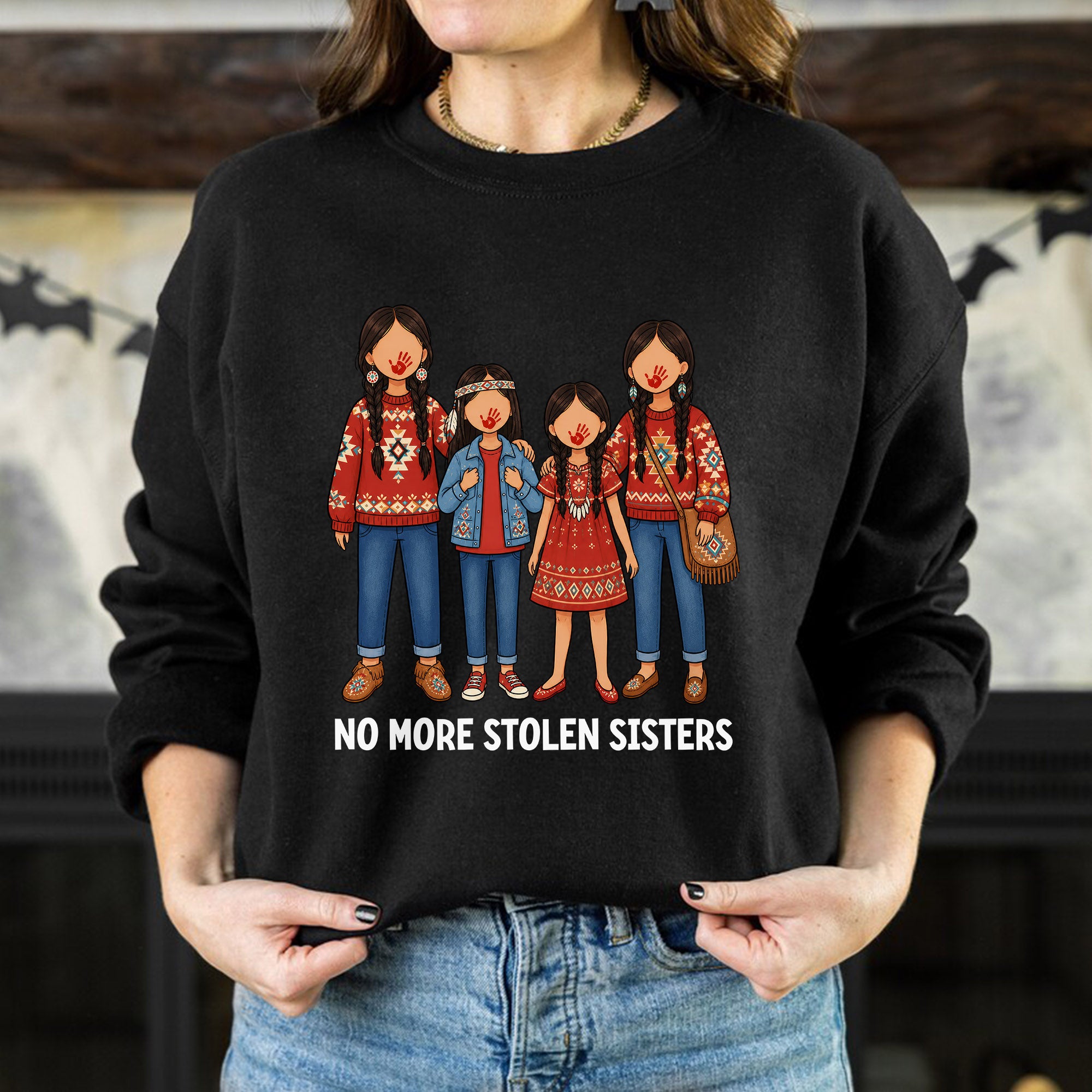 No More Stolen Sisters - Native American Women, Girls, Family Unisex T-shirt/T-shirt V-Neck/Hoodie/Sweatshirt