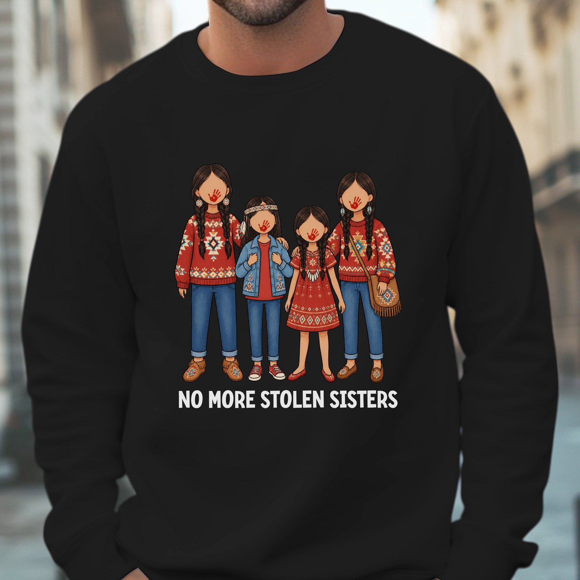 No More Stolen Sisters - Native American Women, Girls, Family Unisex T-shirt/T-shirt V-Neck/Hoodie/Sweatshirt