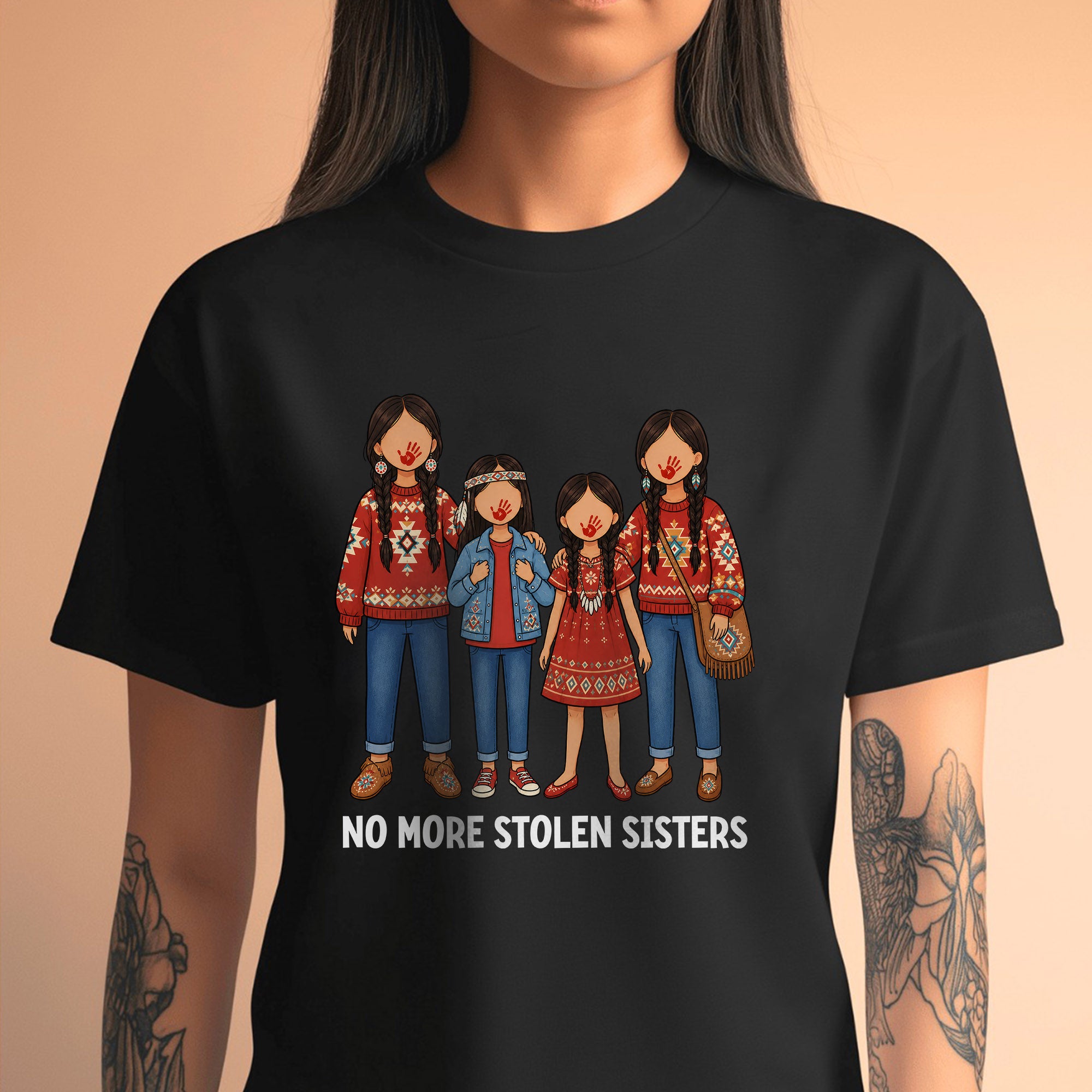 No More Stolen Sisters - Native American Women, Girls, Family Unisex T-shirt/T-shirt V-Neck/Hoodie/Sweatshirt