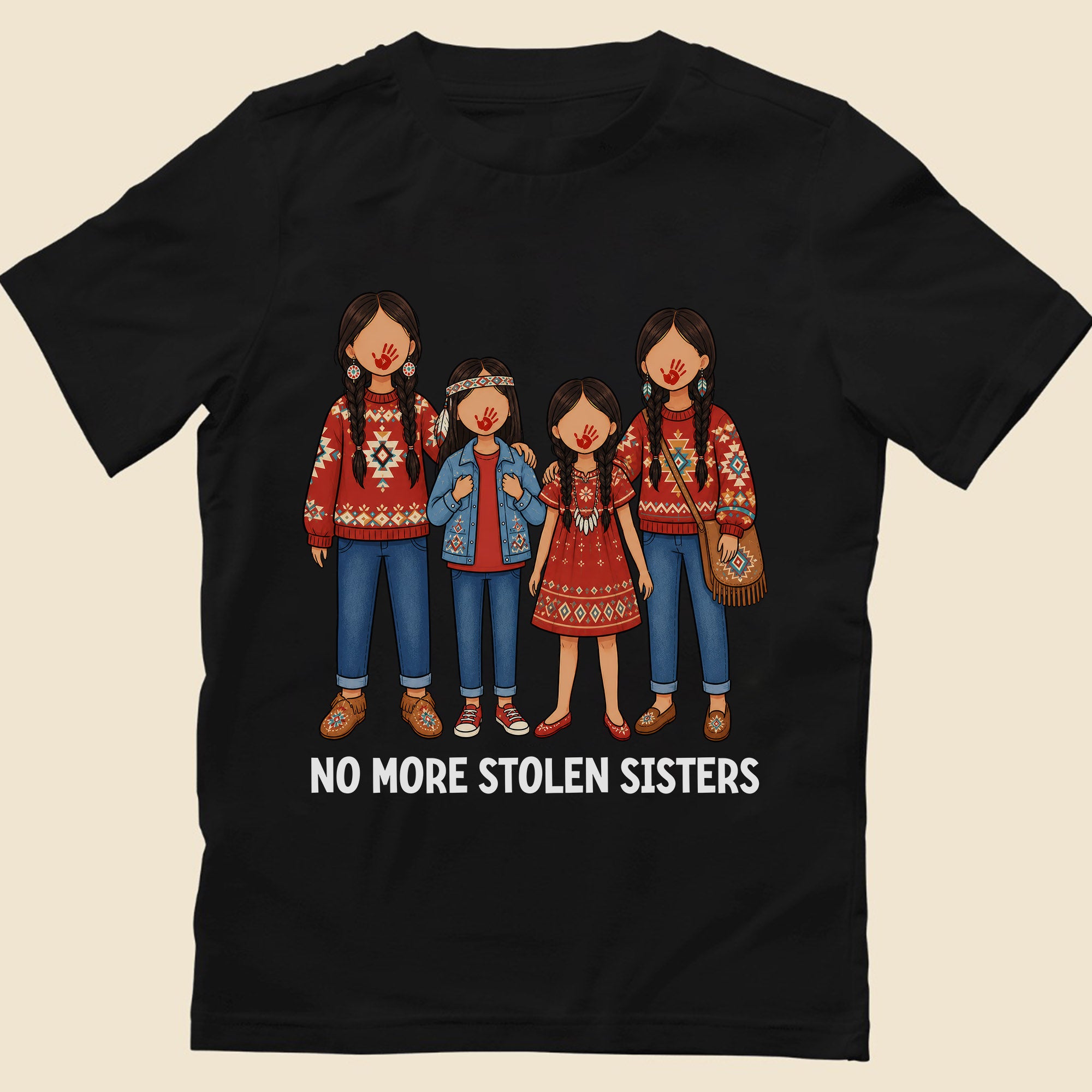 No More Stolen Sisters - Native American Women, Girls, Family Unisex T-shirt/T-shirt V-Neck/Hoodie/Sweatshirt
