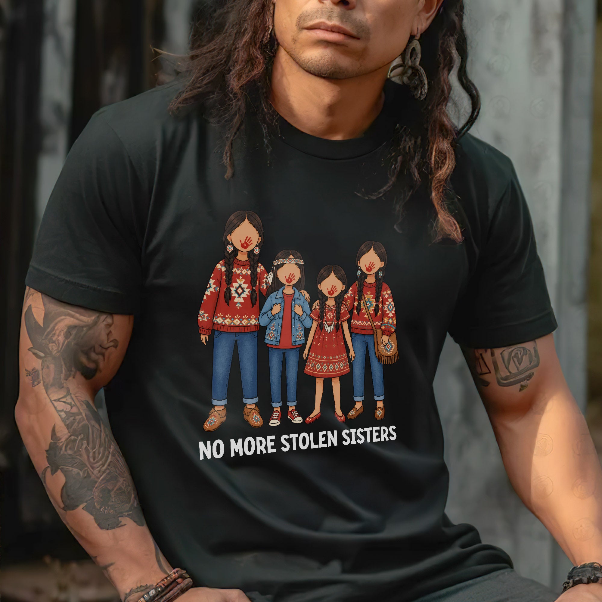No More Stolen Sisters - Native American Women, Girls, Family Unisex T-shirt/T-shirt V-Neck/Hoodie/Sweatshirt