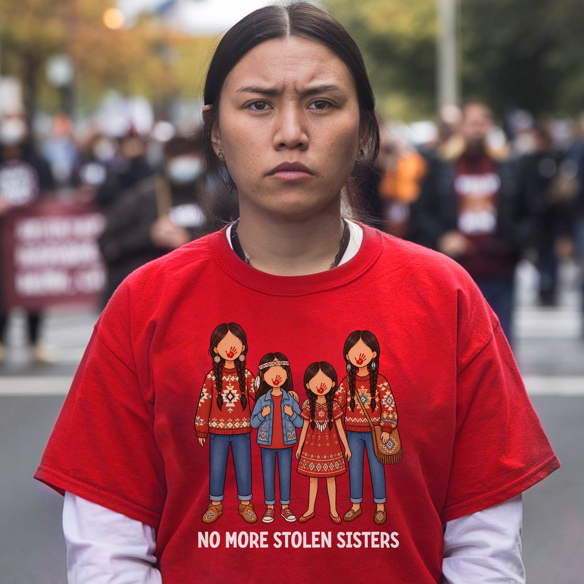 No More Stolen Sisters - Native American Women, Girls, Family Unisex T-shirt/T-shirt V-Neck/Hoodie/Sweatshirt