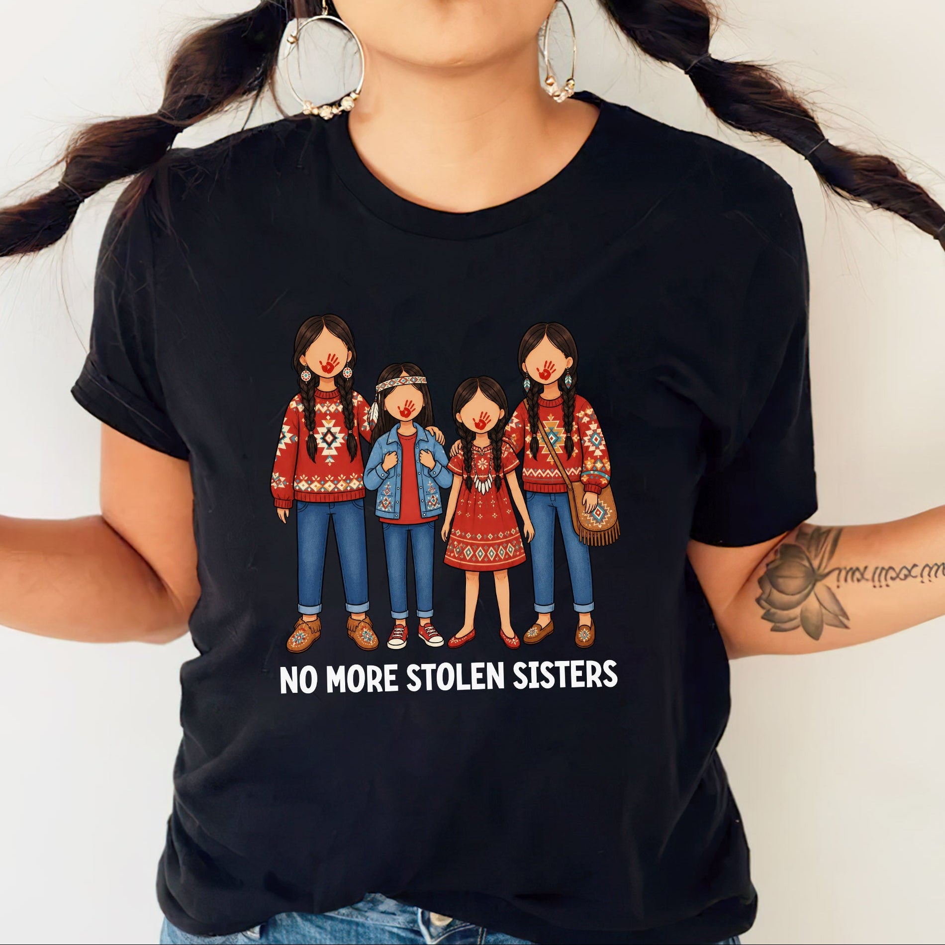 No More Stolen Sisters - Native American Women, Girls, Family Unisex T-shirt/T-shirt V-Neck/Hoodie/Sweatshirt