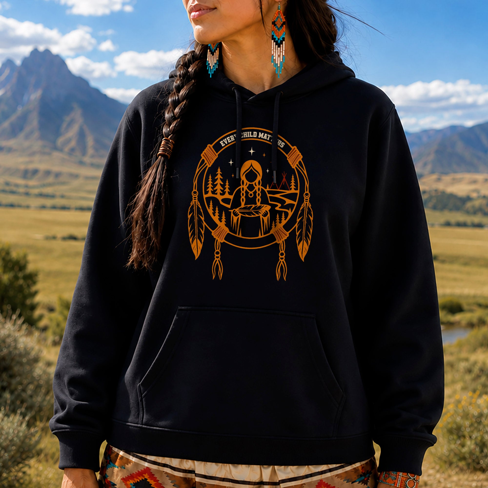 Every Child Matters Native American Girl Dreamcatcher Orange Shirt Day Unisex T-shirt/Hoodie/Sweatshirt