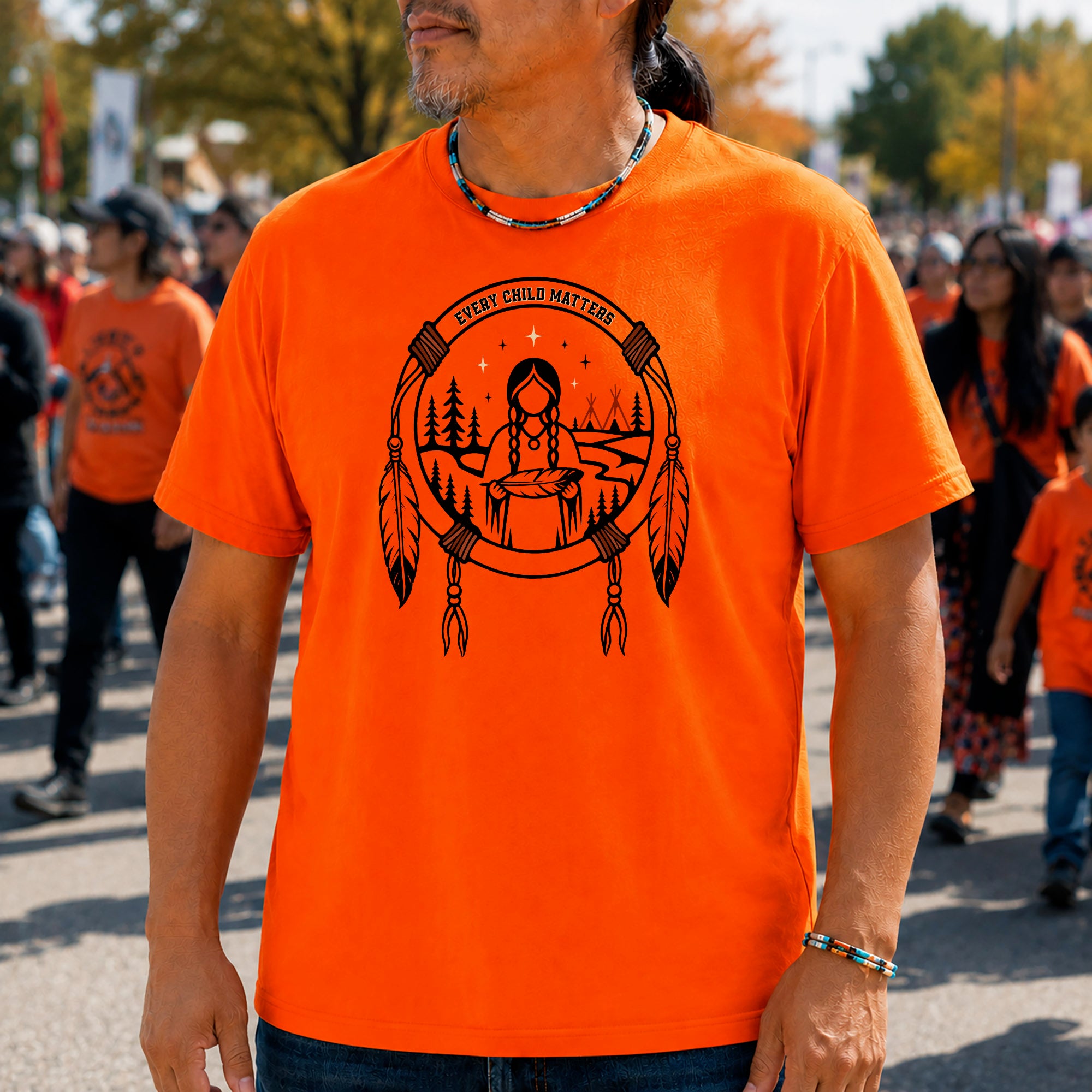 Every Child Matters Native American Girl Dreamcatcher Orange Shirt Day Unisex T-shirt/Hoodie/Sweatshirt