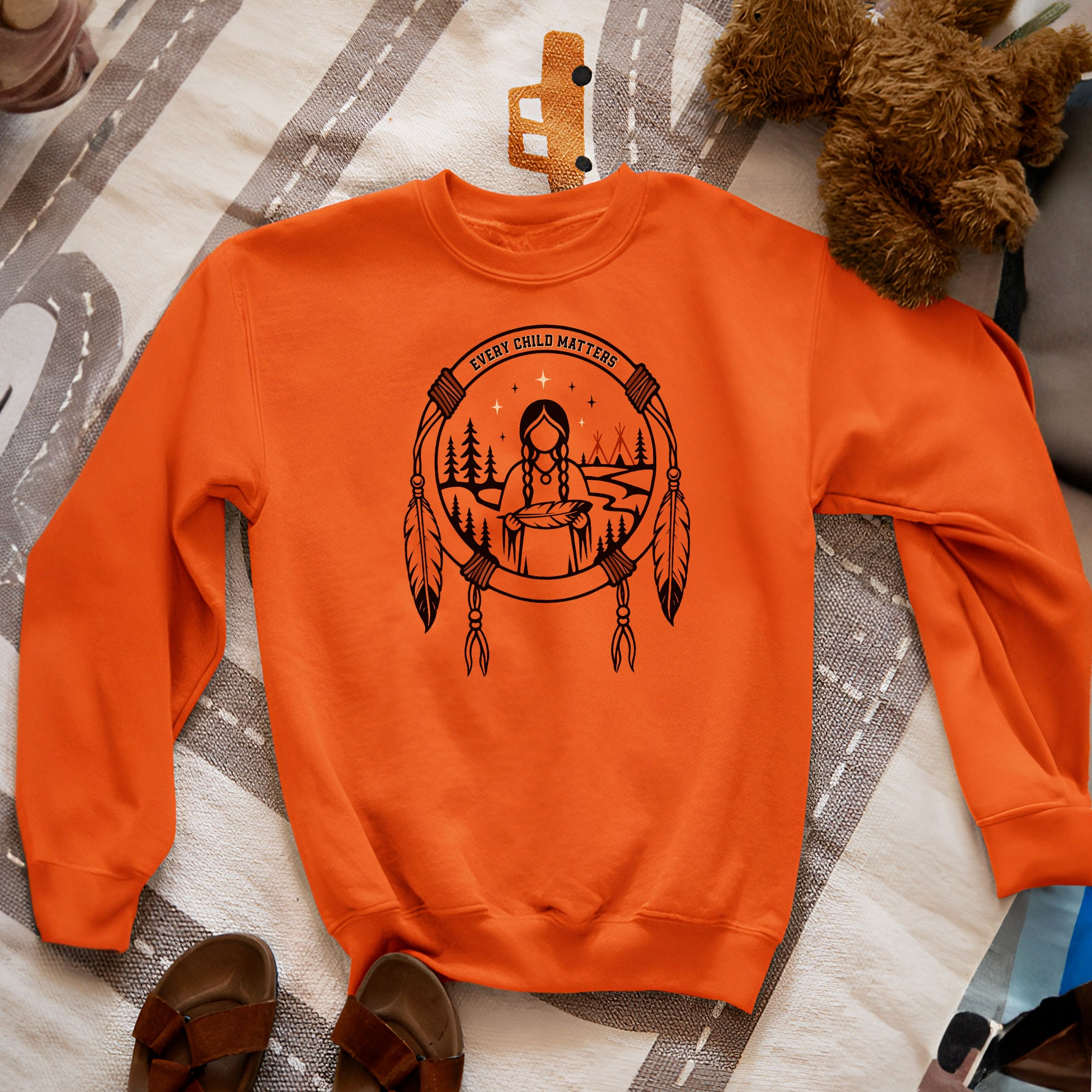 Every Child Matters Native American Girl Dreamcatcher Orange Shirt Day Unisex T-shirt/Hoodie/Sweatshirt