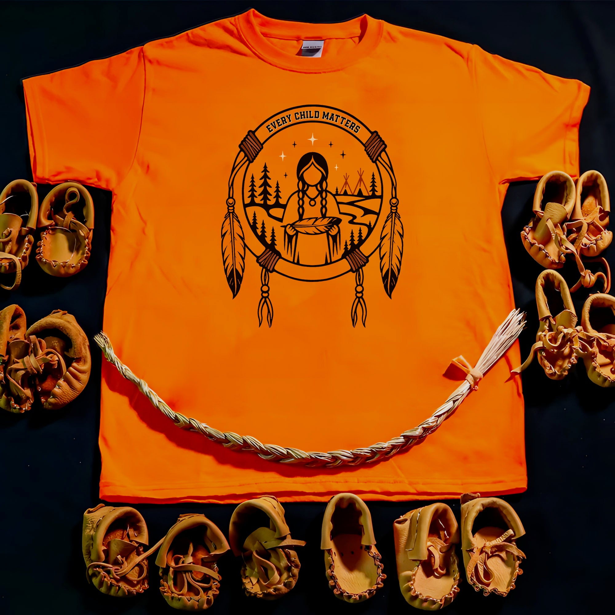 Every Child Matters Native American Girl Dreamcatcher Orange Shirt Day Unisex T-shirt/Hoodie/Sweatshirt